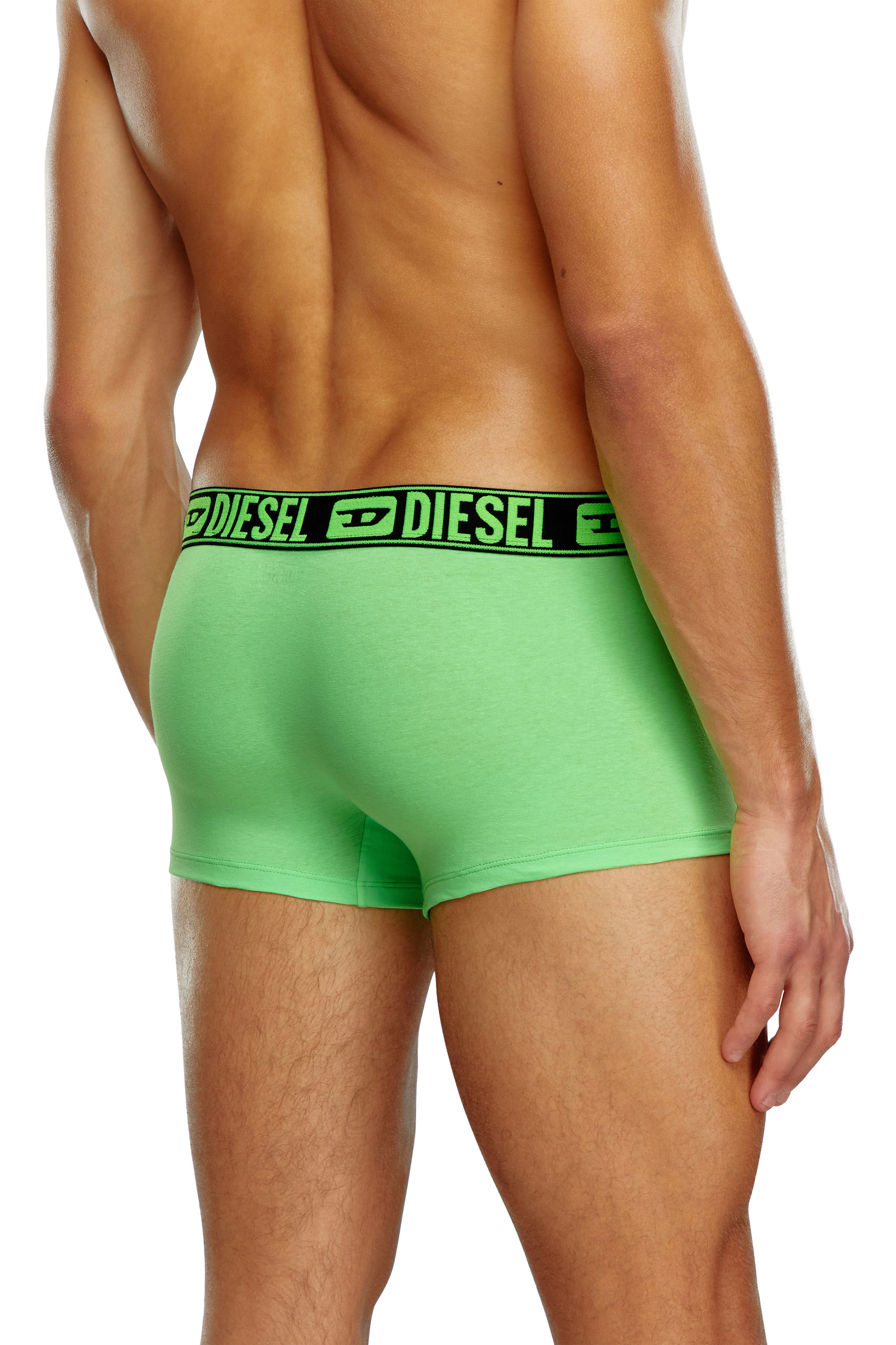 Diesel - UMBX-DAMIENTHREEPACK, Man's Three-pack boxer briefs with neon waist in Green/Black - 4