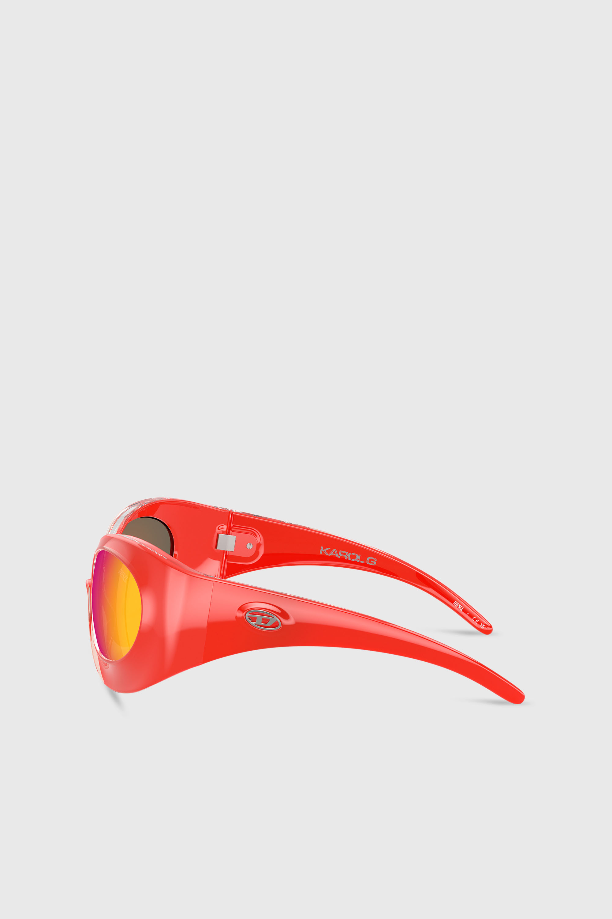 Diesel - Tropik_ta Sunnies, Unisex's Wraparound shape sunglasses in Orange - 2