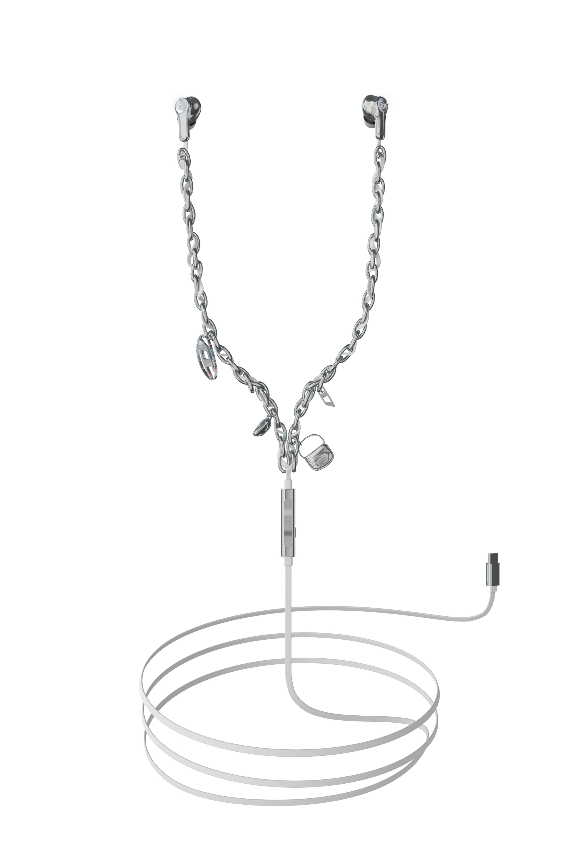 Women's Wired Earbuds and charms | Silver | Diesel
