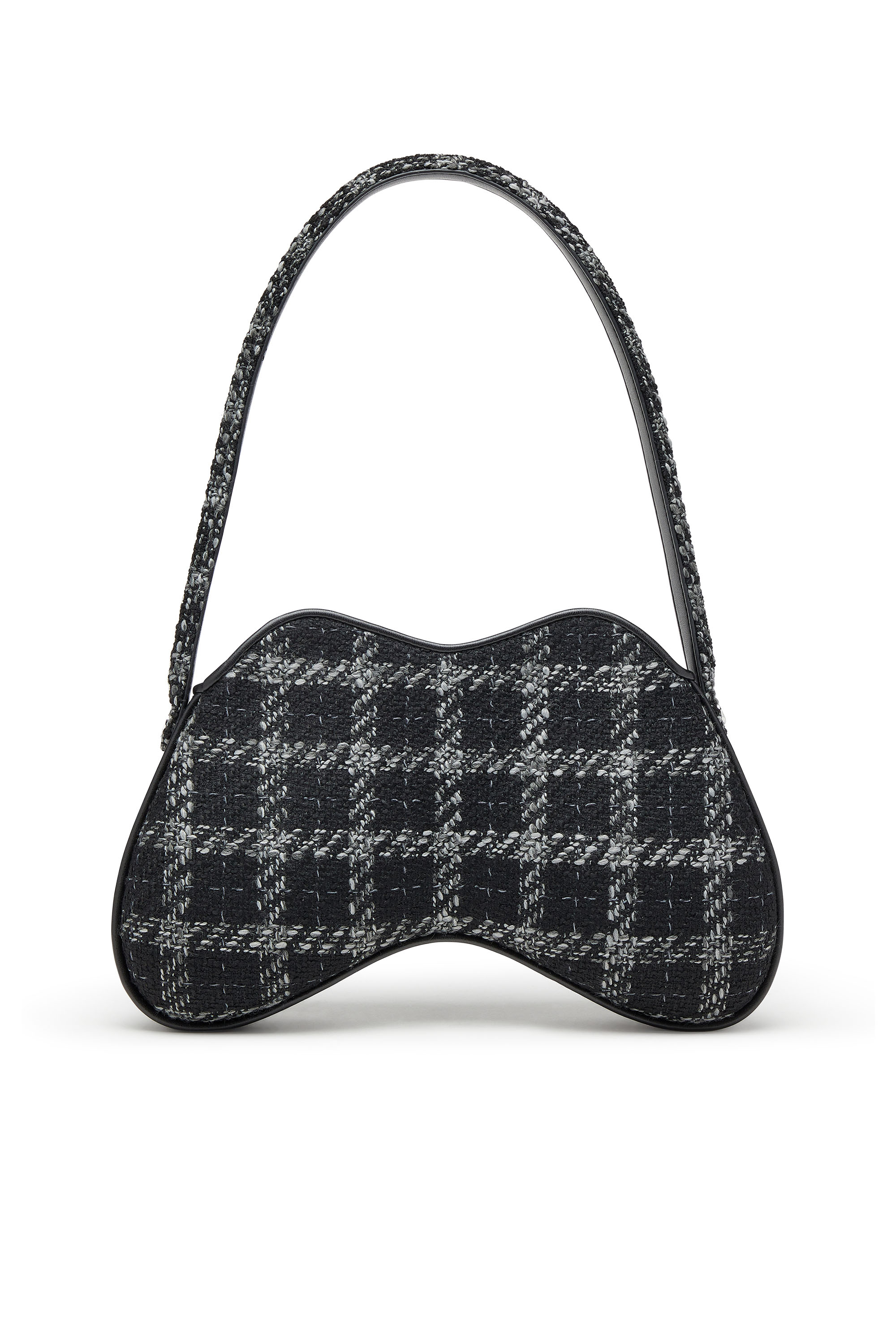 Diesel - DOUBLE-D SHOULDER, Woman's Double-D-Shoulder bag with houndstooth motif in Black - 3