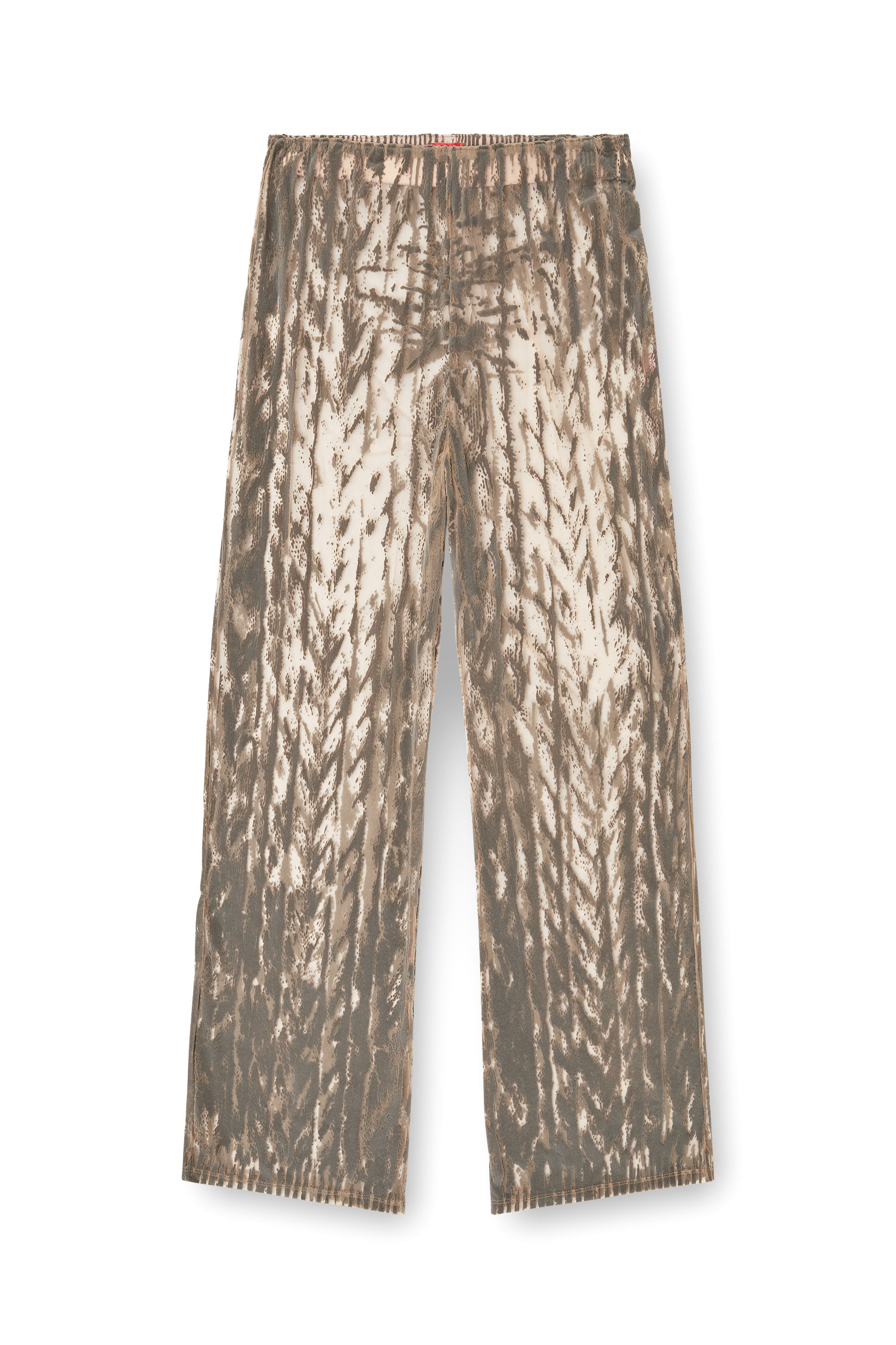Diesel - P-EGASO, Man's Tulle pants with flocked cable prints in Grey - 3