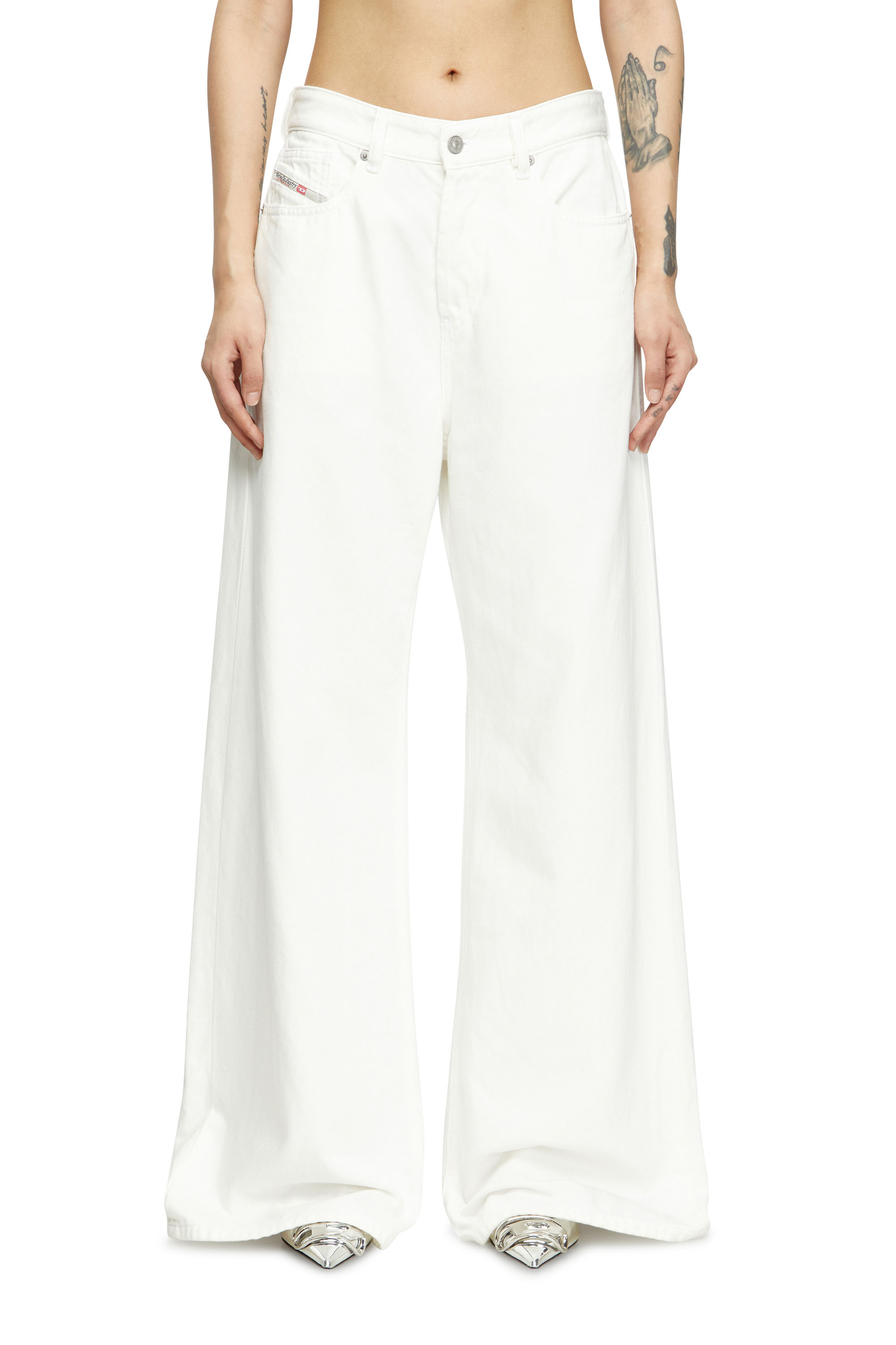 Diesel - Woman's Relaxed Jeans 1996 D-Sire 09I41, White - 3