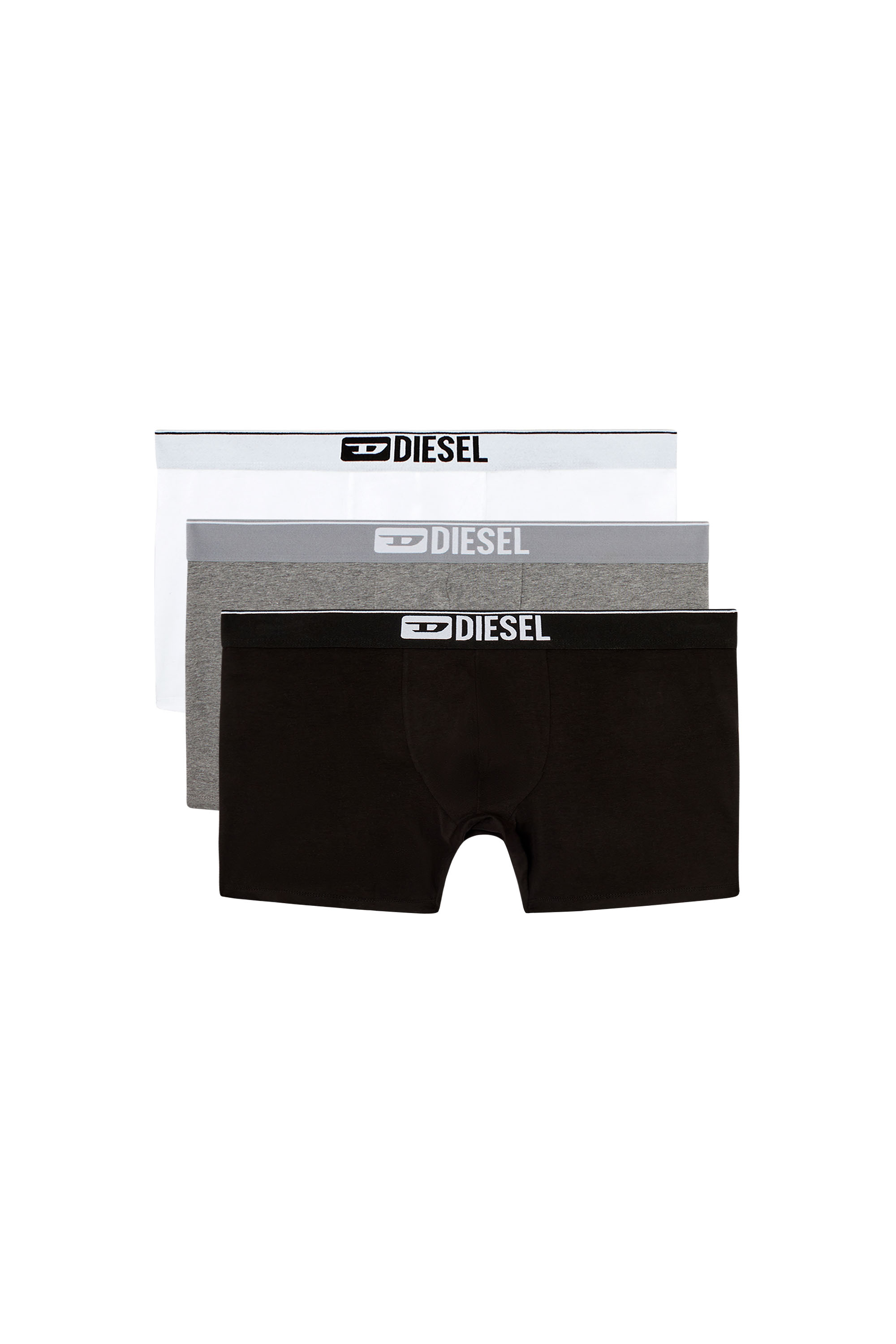 Diesel - MAX-3PACK, Man's Three-pack stretch cotton boxer briefs in Black/White - 2