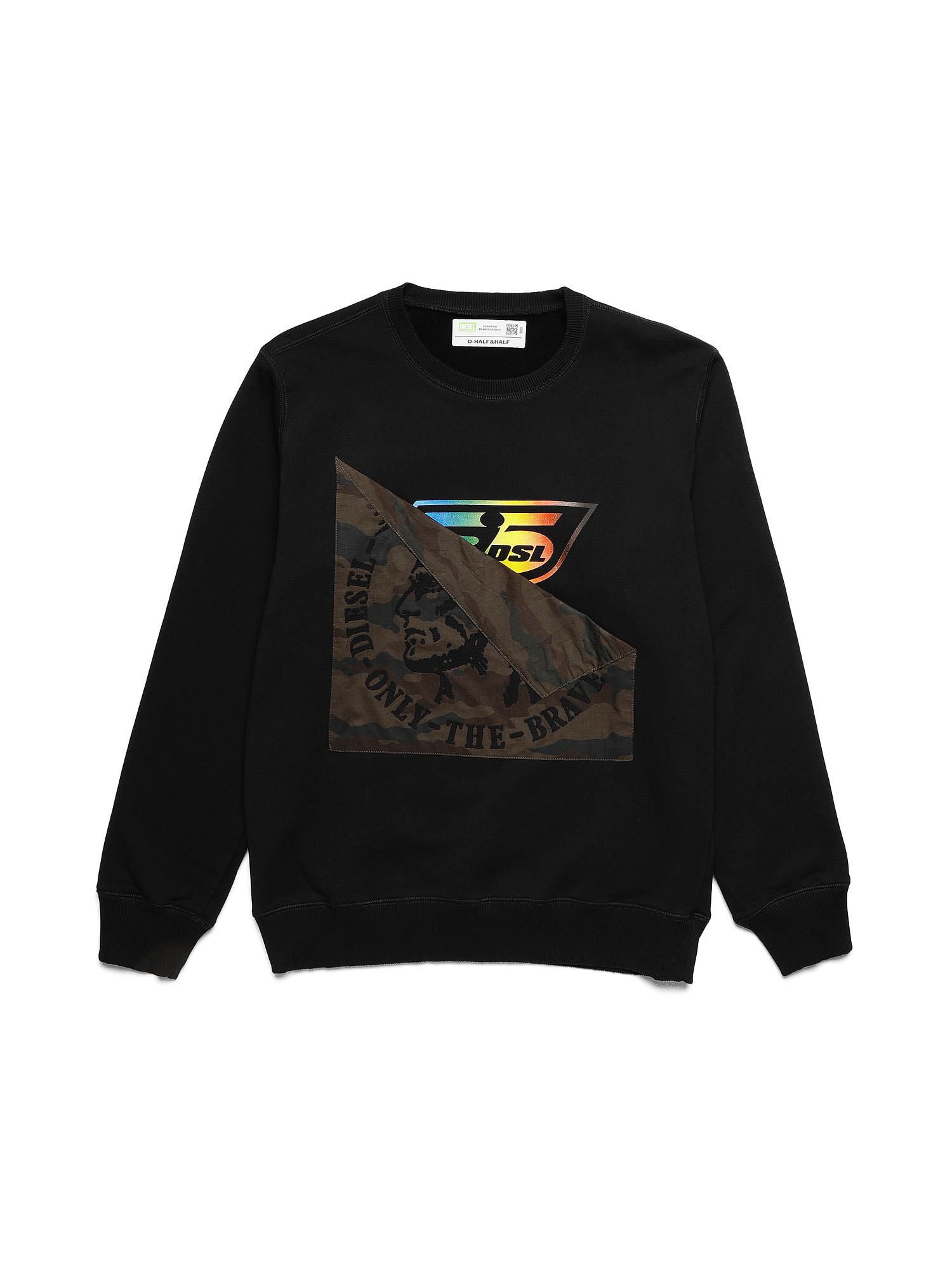 D-HALF&HALF, Black Diesel - D-HALF&HALF, Black - Sweaters - Image 1