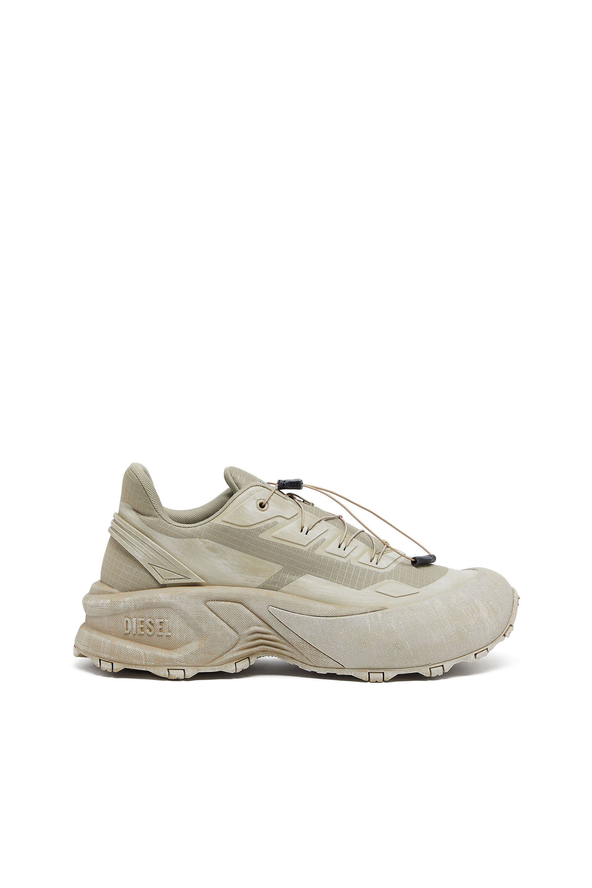 Diesel - D-CAGE RUNNER, Man's D-Cage-Distressed chunky sneakers in ripstop in Military Green - 1