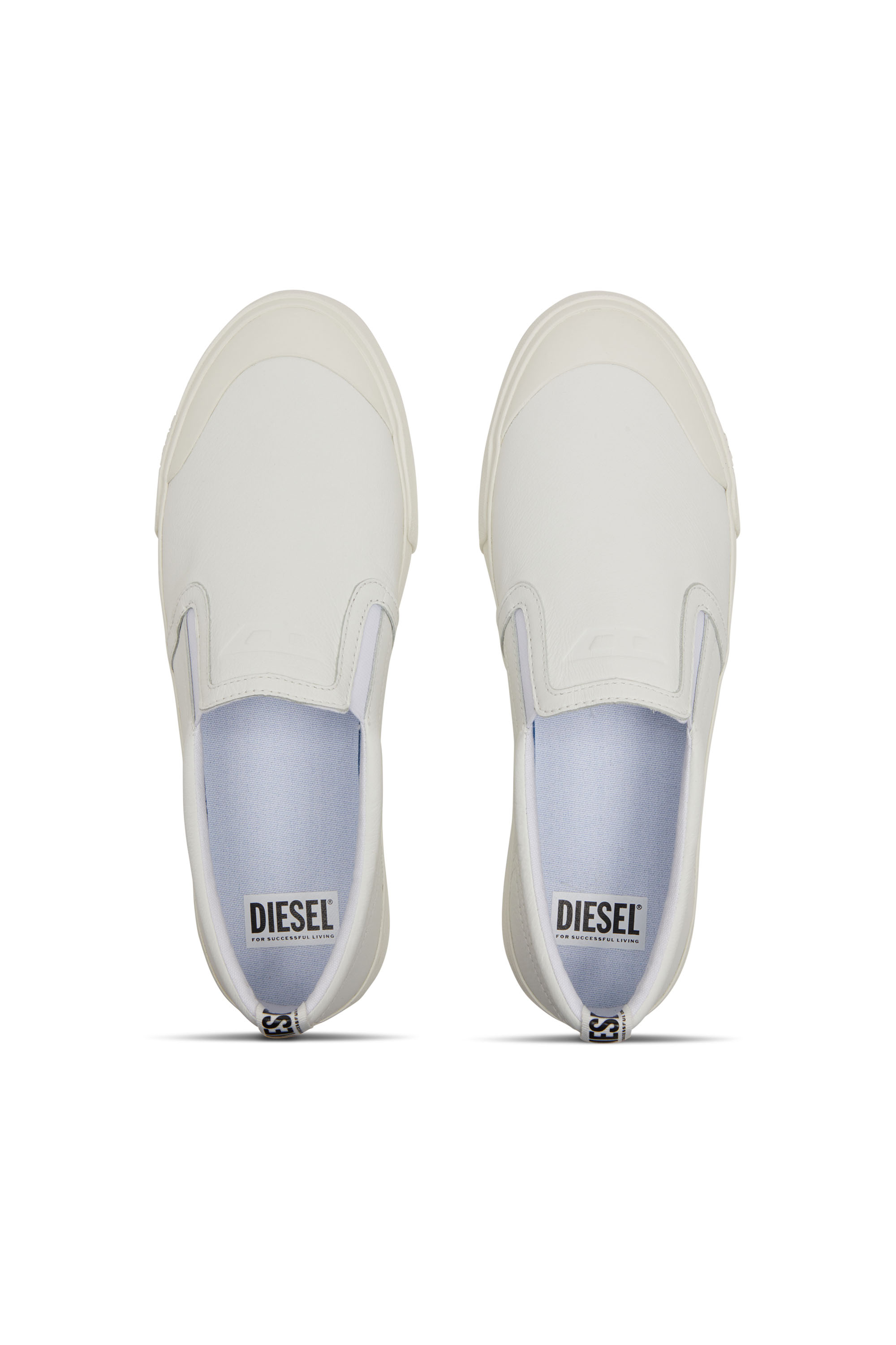 Diesel - S-ATHOS SLIP ON, Man's S-Athos-Slip-on sneakers in plain leather in White - 5