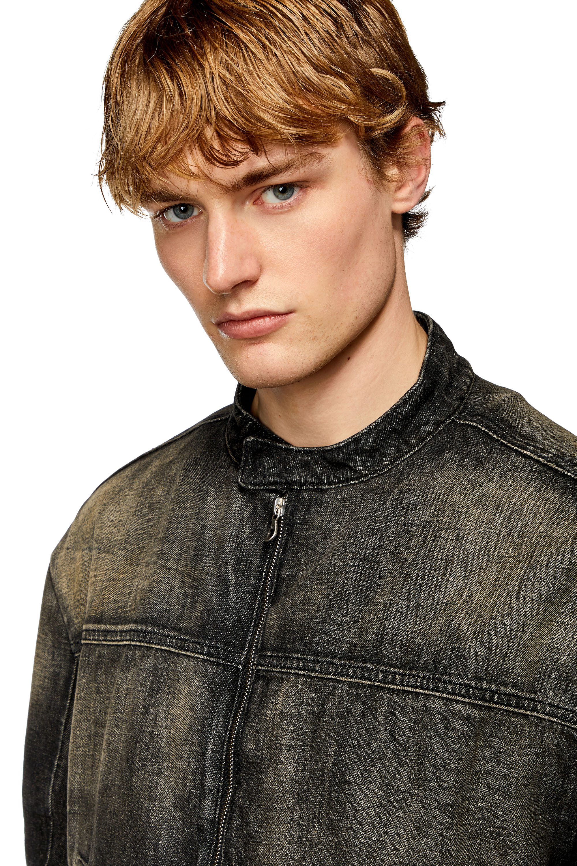 Diesel - D-MARGE-S, Man's Denim jacket in cotton and hemp in Black - 5