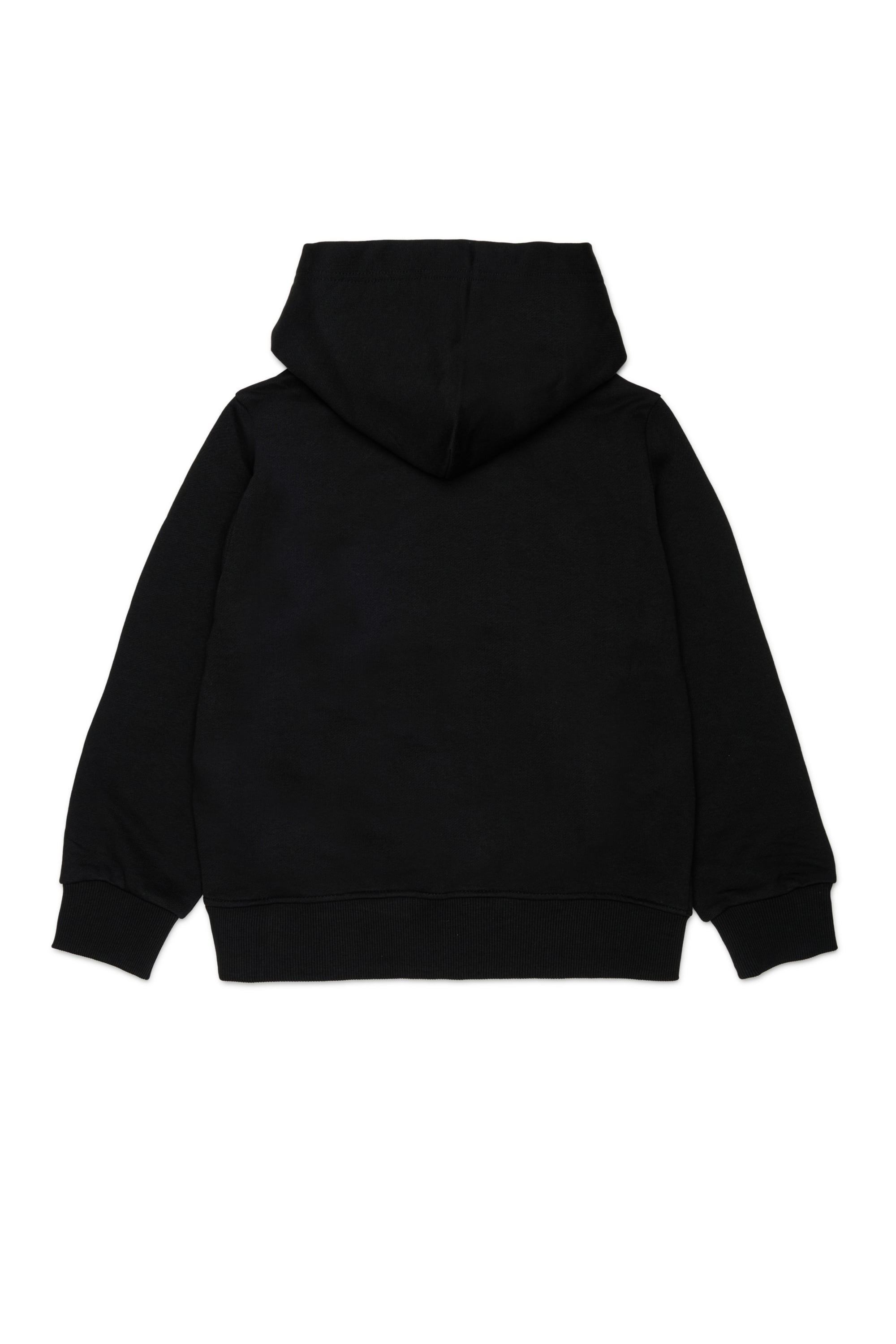 Diesel - SLODIMHOOD OVER, Man's Hoodie with Diesel Industry print in Black - 2