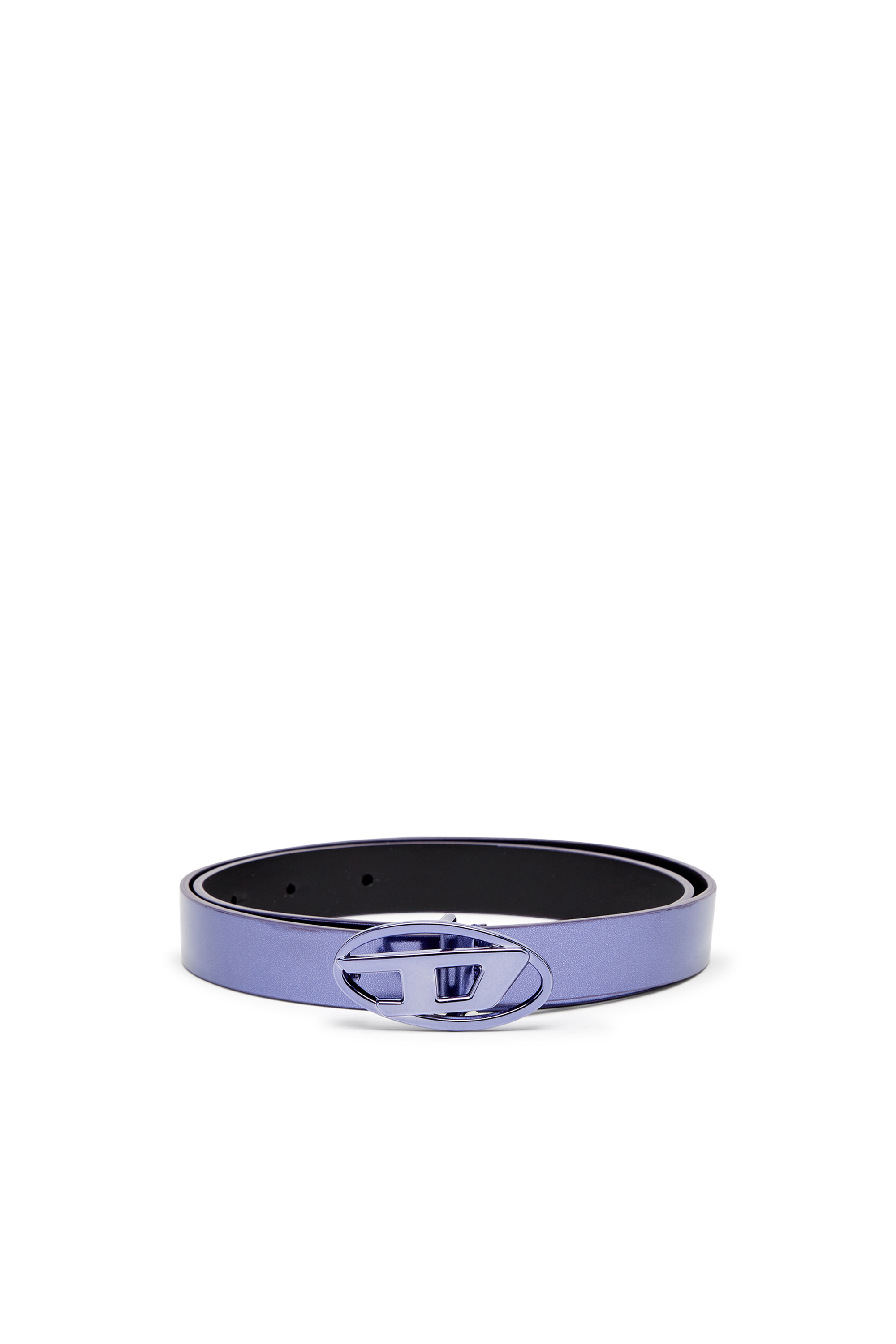 Diesel - B-1DR 20, Woman's 2cm slim metallic belt in Blue - 1