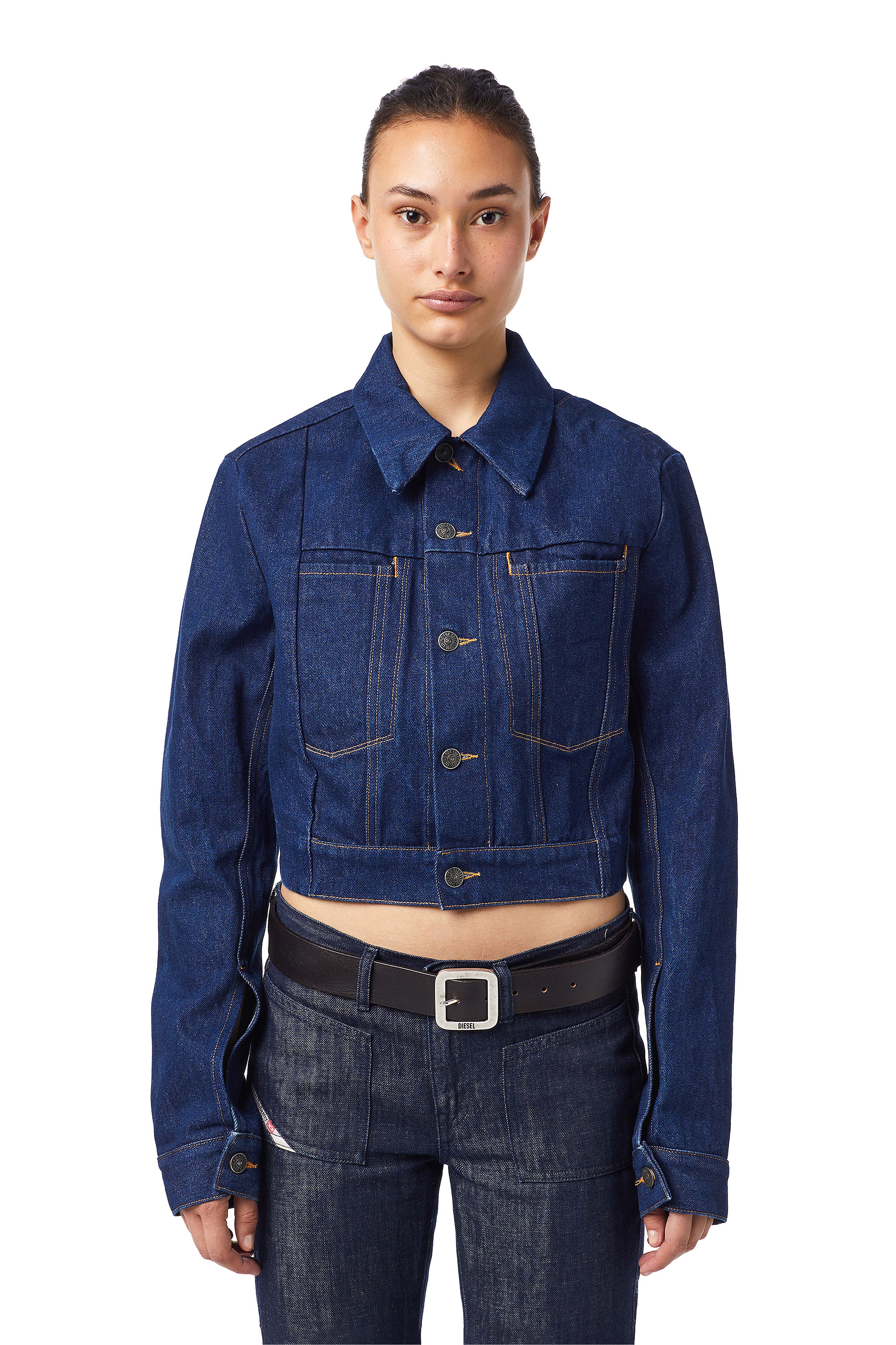 DE-LUCYSHORT-SP, Blue Diesel - DE-LUCYSHORT-SP, Blue - Denim Jackets - Image 1