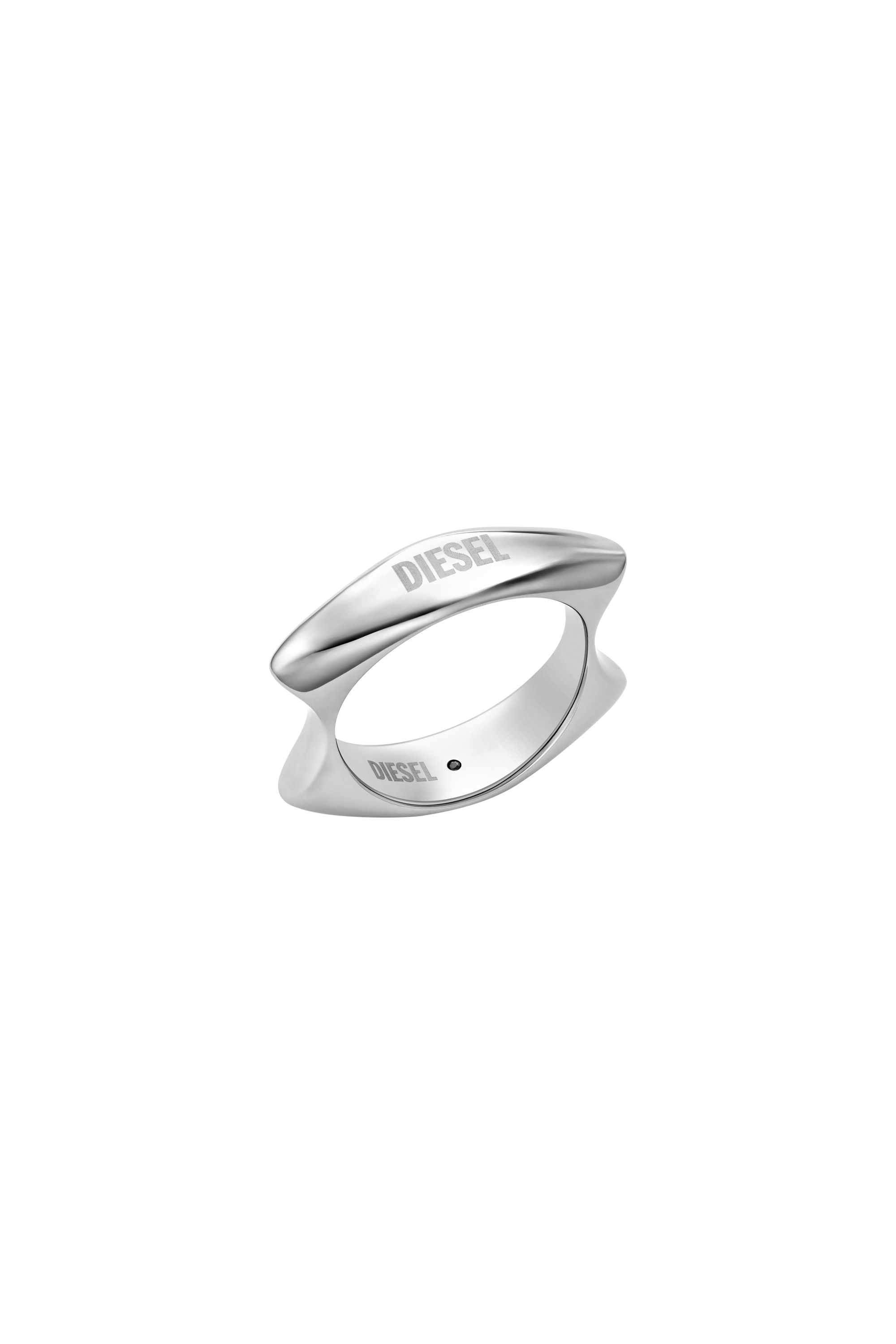Diesel D Logo Silver Stainless Steel Ring DX1638040