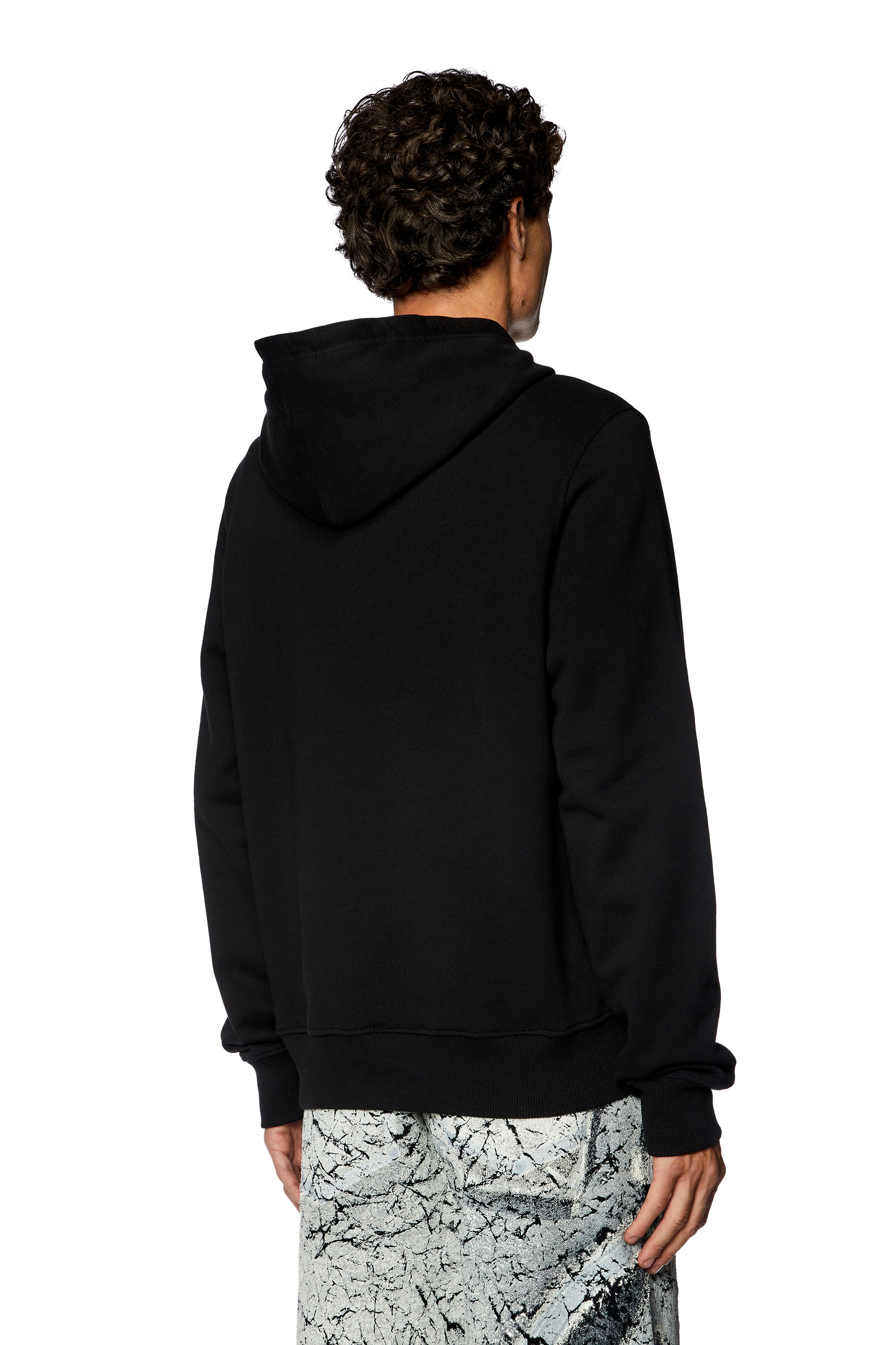 Men's Hoodie with puffy lettering | Black | Diesel