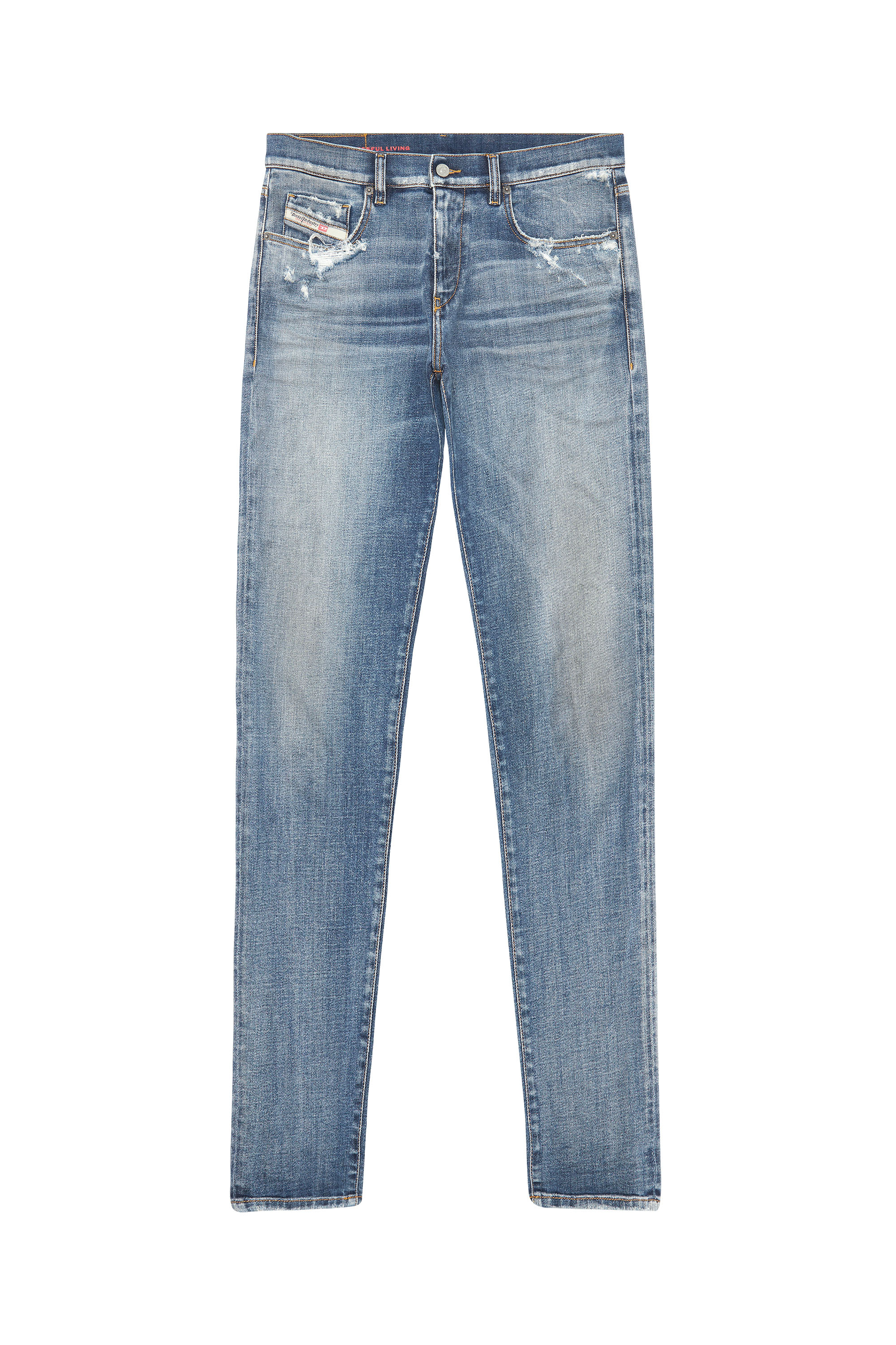Diesel - 2019 D-STRUKT 09E15 Slim Jeans, Medium blue - Image 1