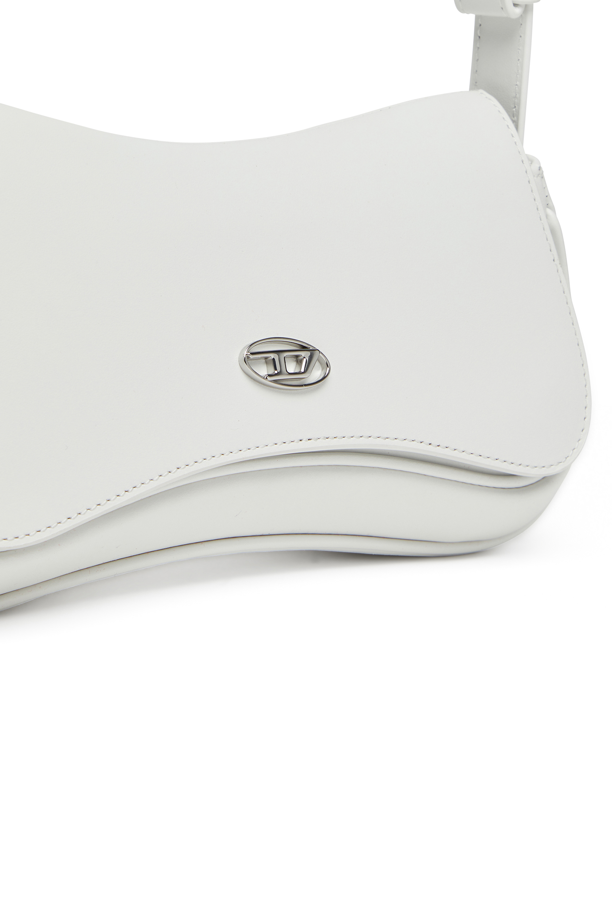 Diesel - PLAY CLUTCH, Woman's Play-Semi gloss leather shoulder bag in White - 5