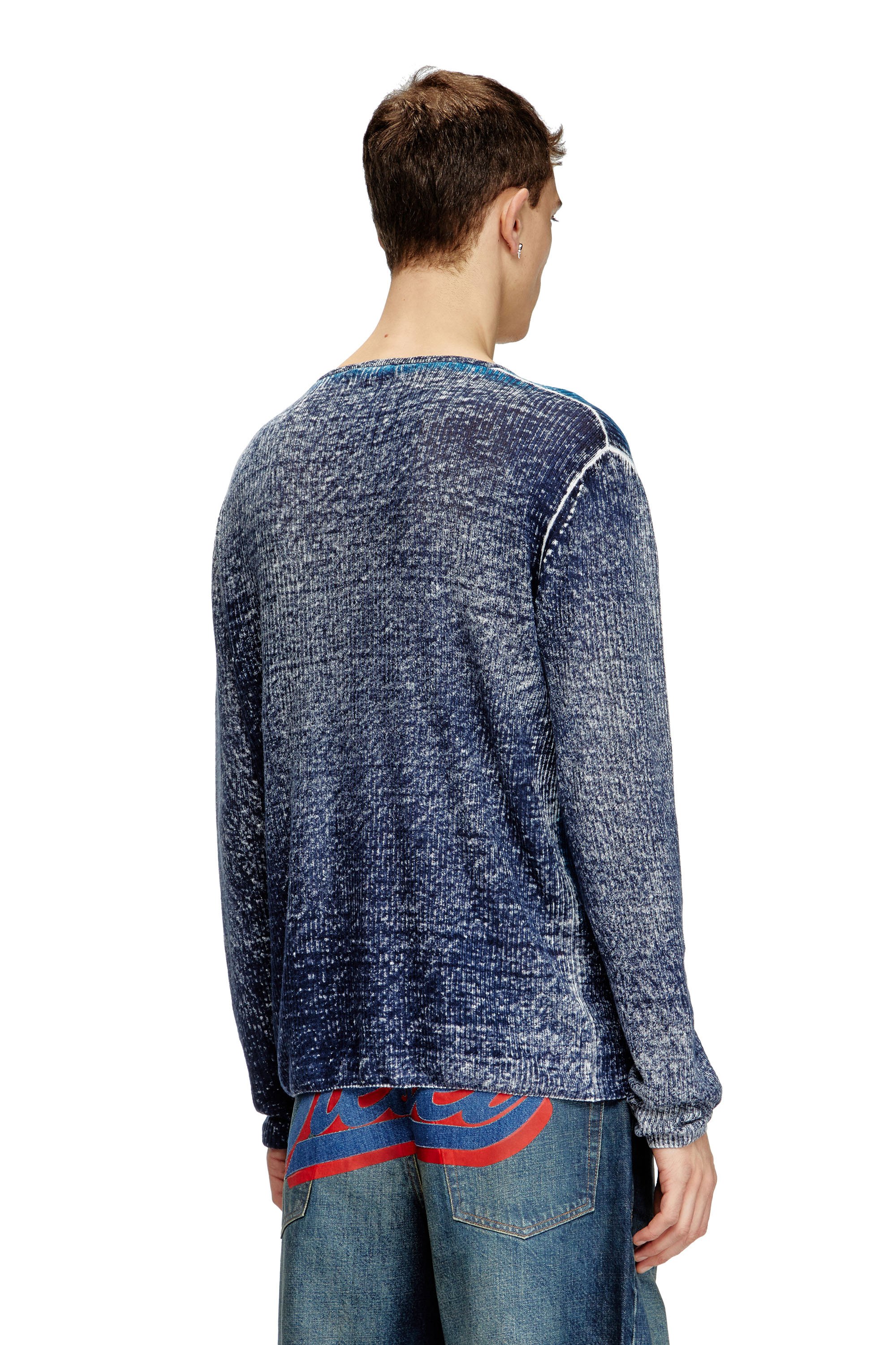 Diesel - K-ROD, Man's Linen jumper with logo graphic in null - 4