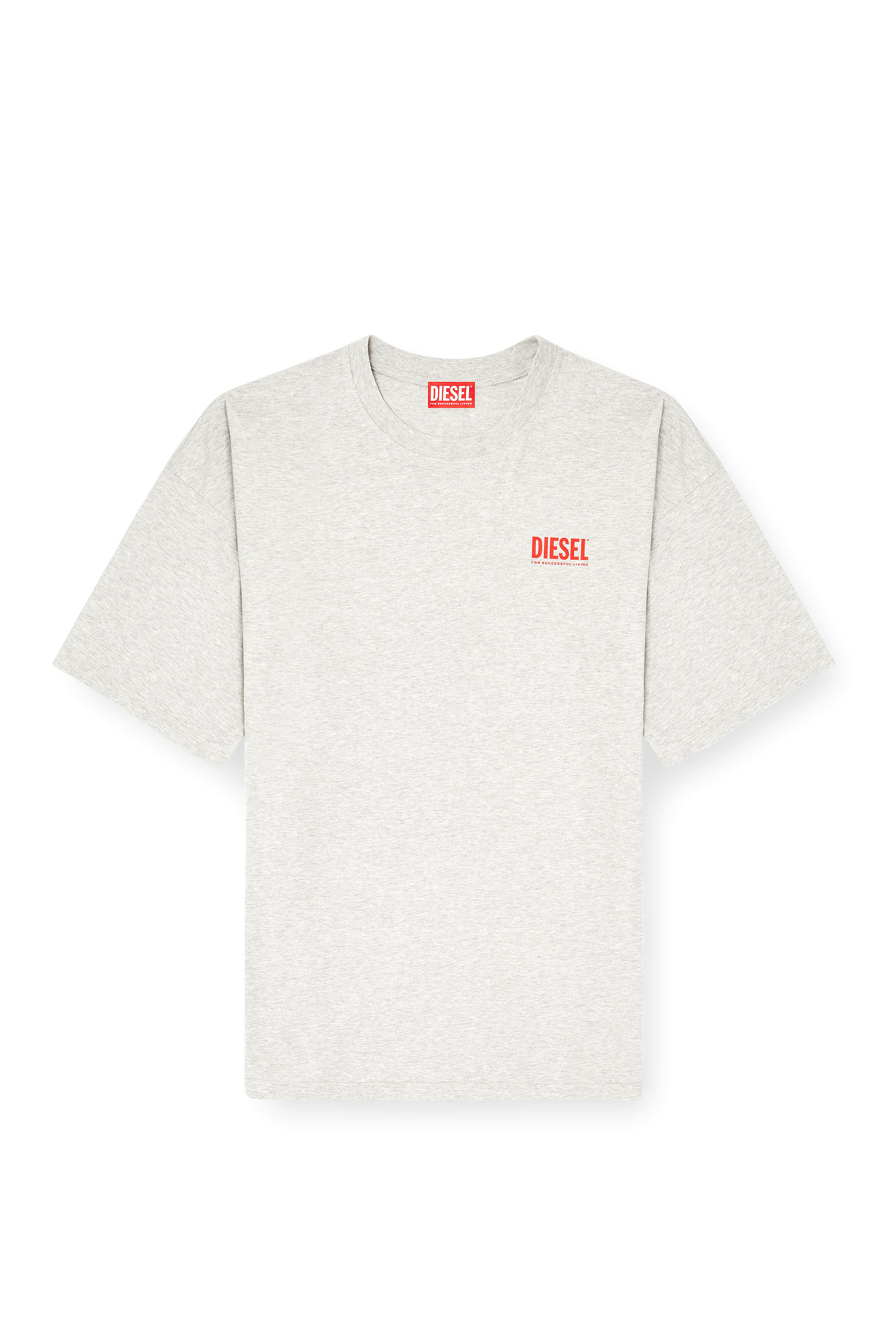Diesel - T-BOXT-BISK, Man's Cotton T-shirt with Diesel Biscotto print in Light Grey - 4