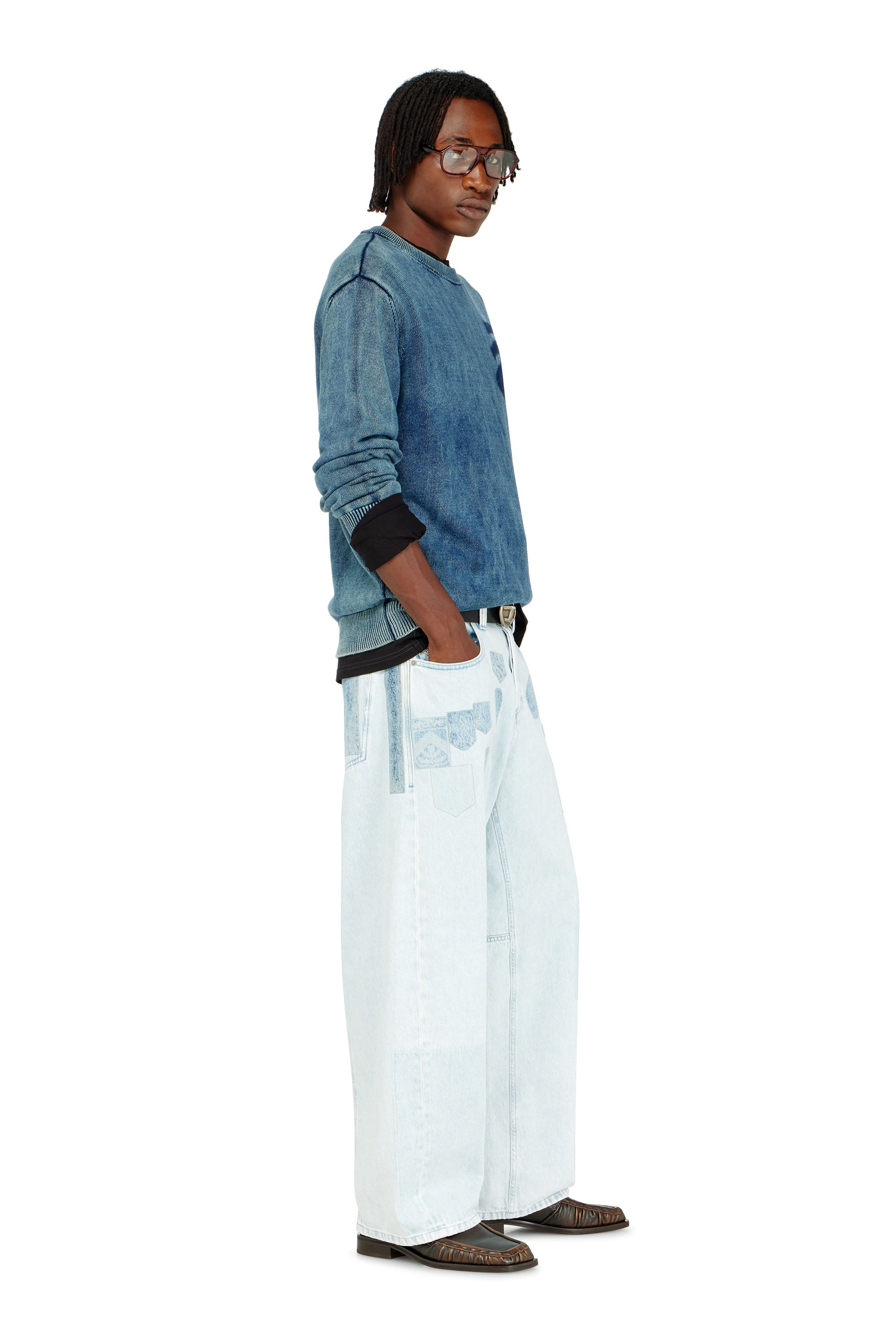 Diesel - Unisex's Relaxed Jeans 1997 D-Enim-M 0IFBQ, Light Blue - 2