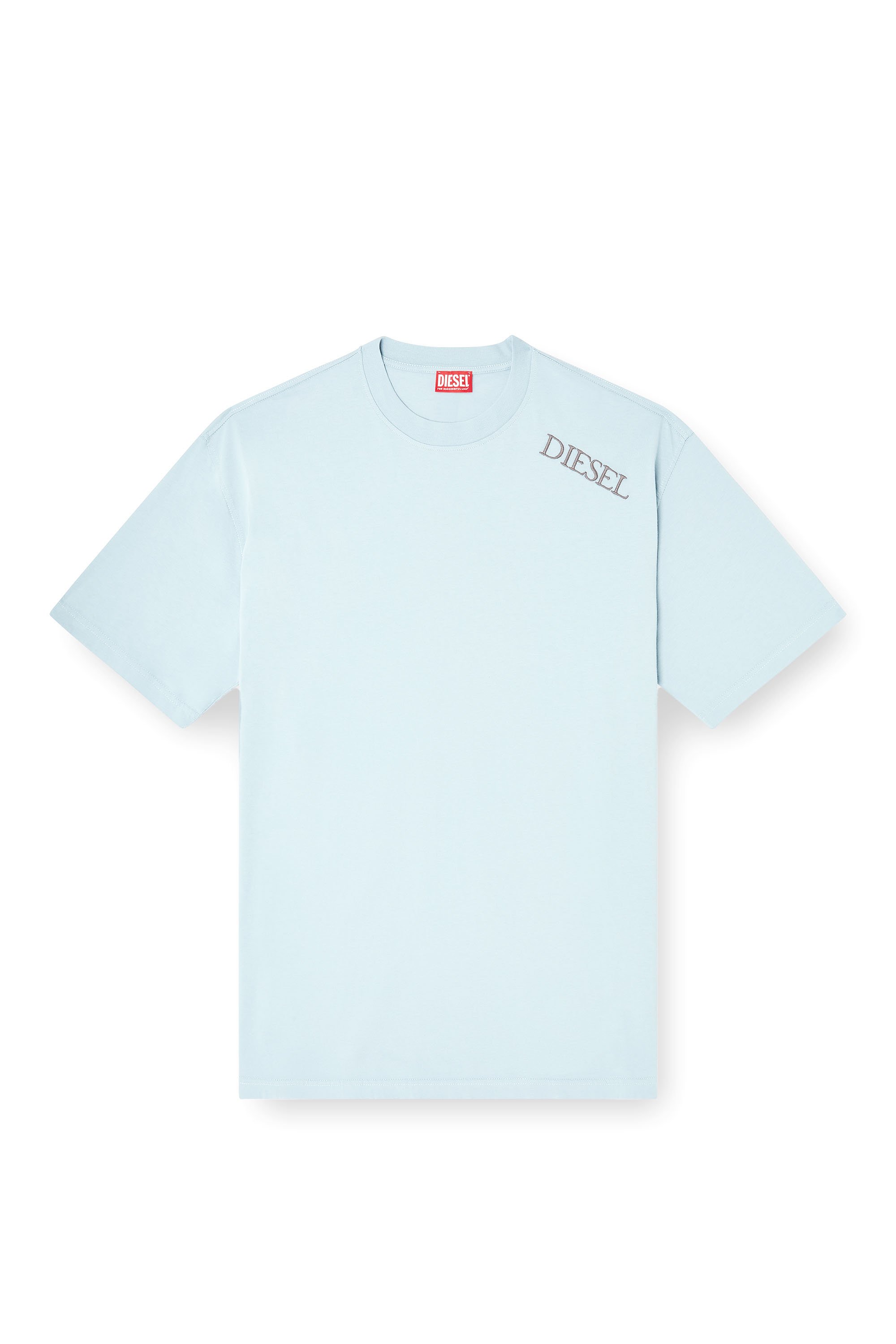 Diesel - T-BOGGY-T5, Man's Loose fit t-shirt with graphic print and logo in Light Blue - 3