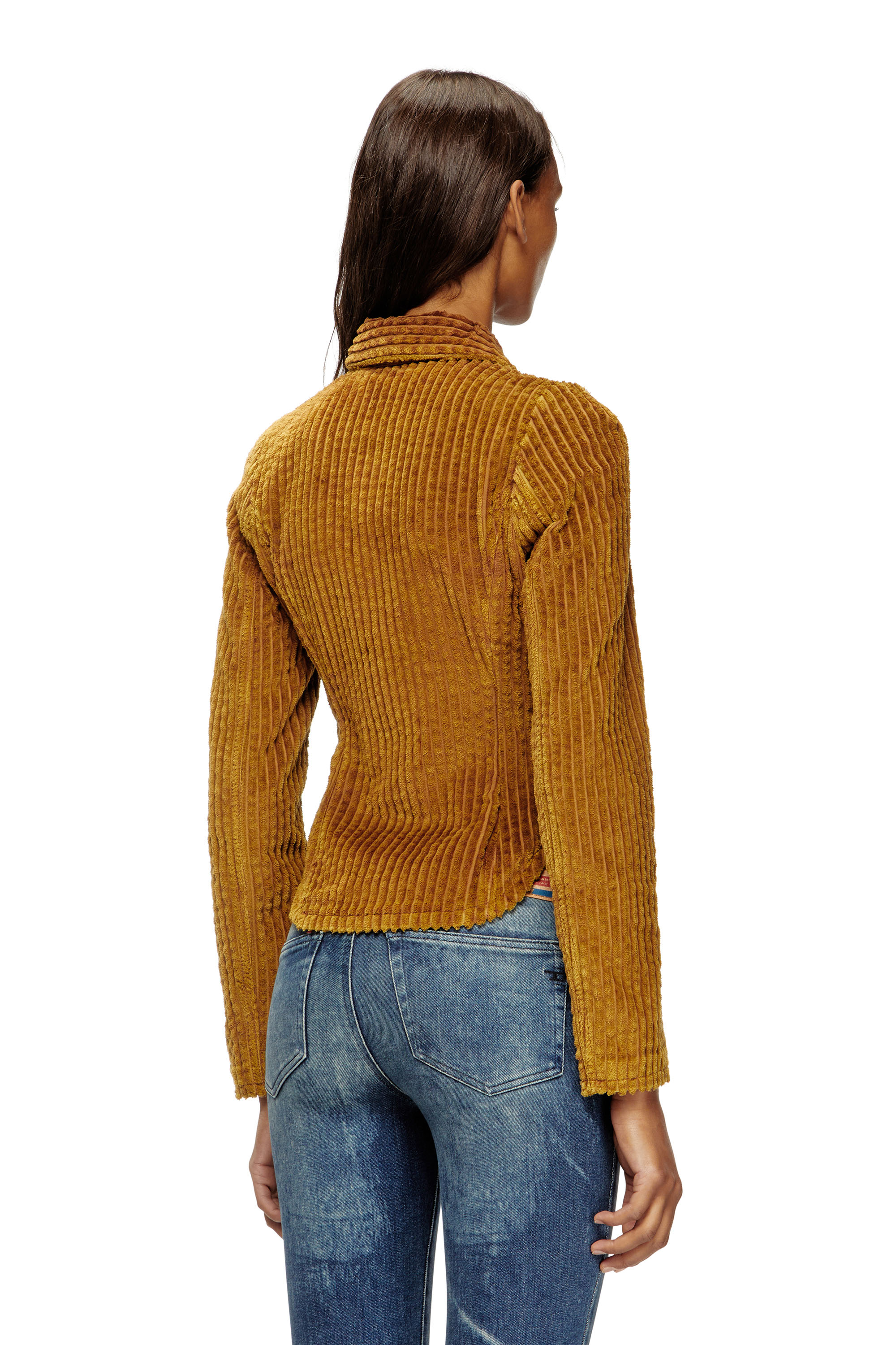 Diesel - G-ENEA, Woman's Shirt-jacket in cotton corduroy in Light Brown - 4