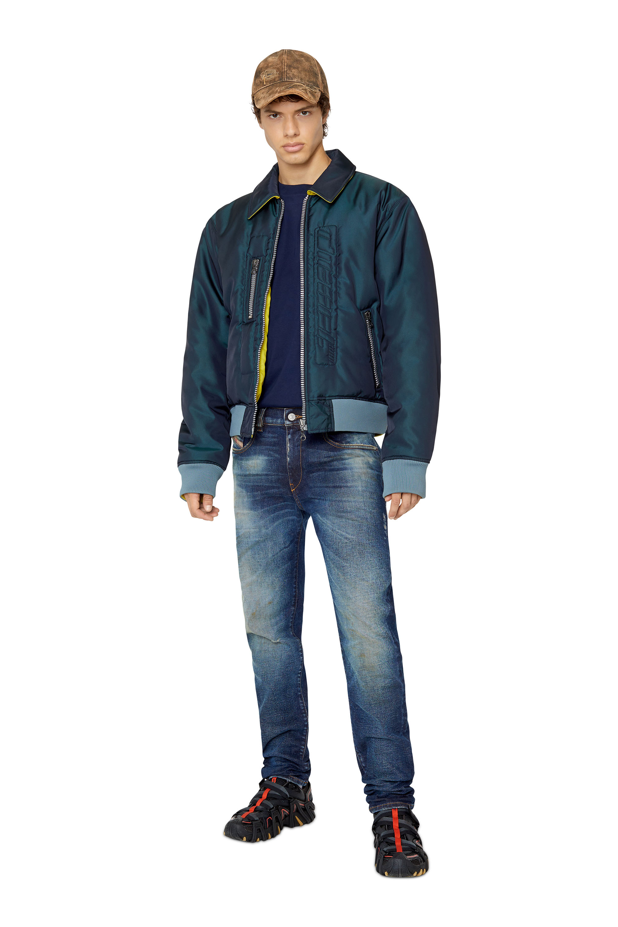 Diesel - 2019 D-Strukt 09E64 Slim Jeans, Dark Blue - Image 5