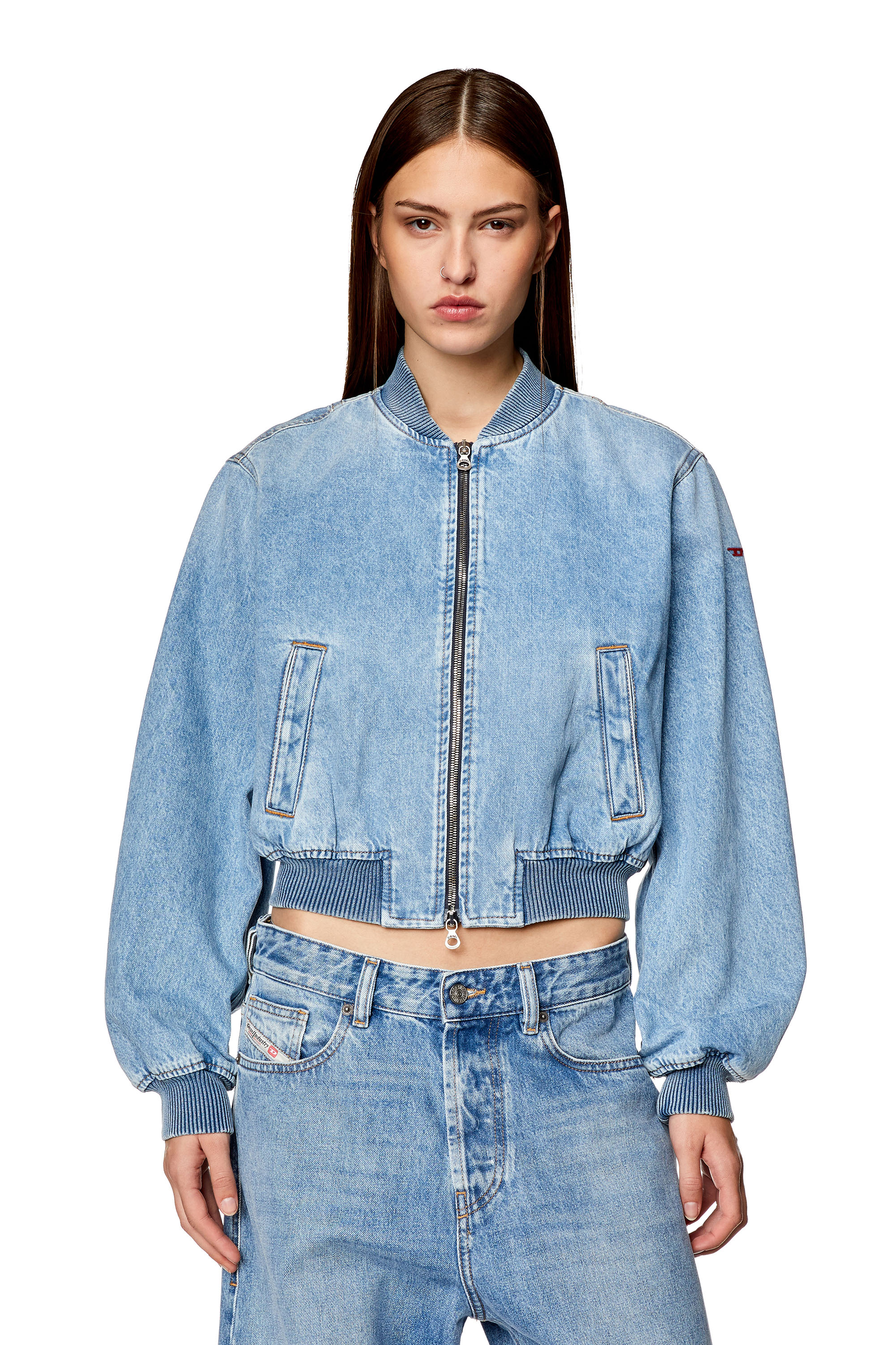 Diesel - DE-KIDDO, Woman's Bomber jacket in denim in Light Blue - 4