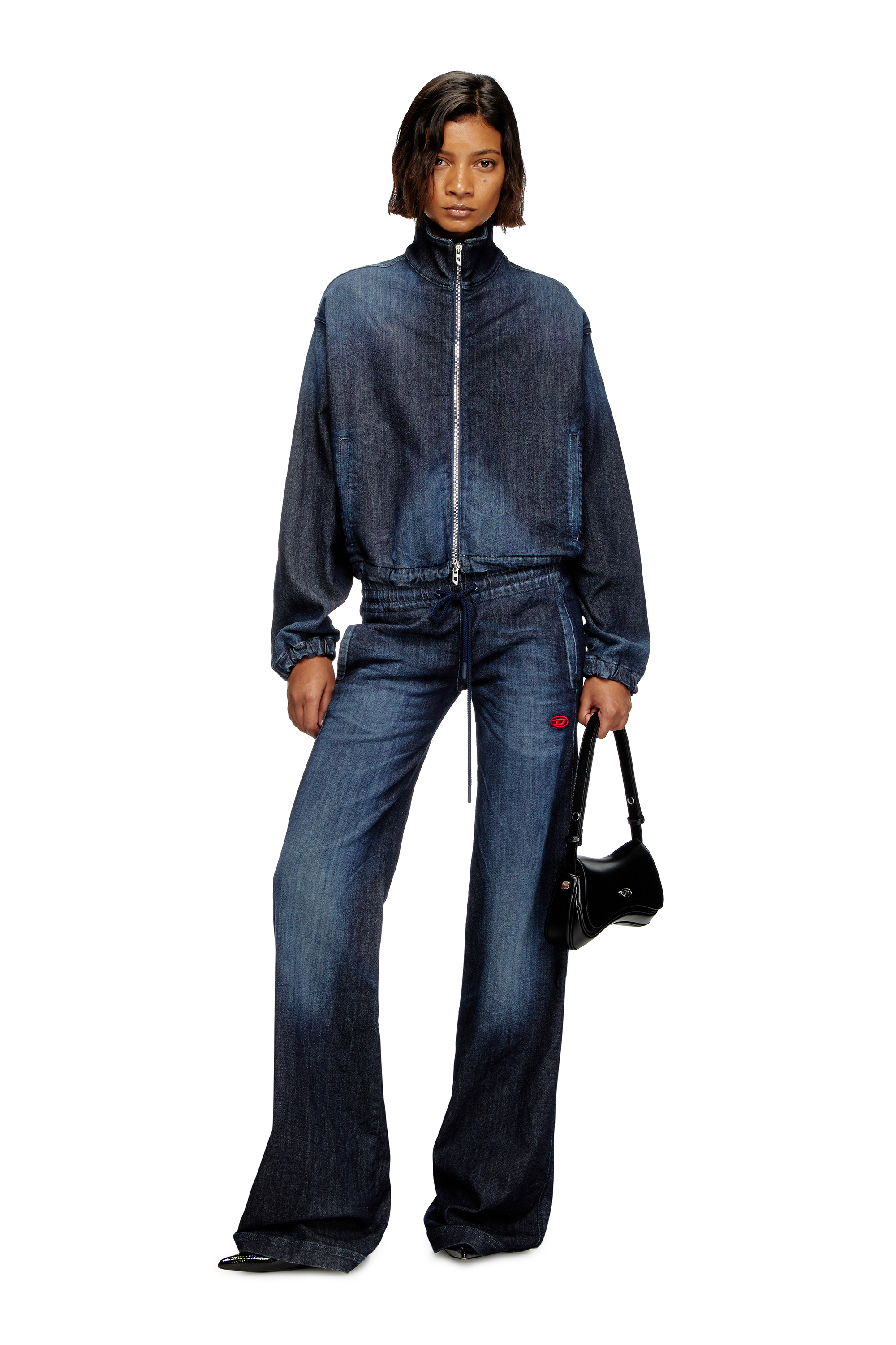 Diesel - PLAY CLUTCH, Woman's Play-Semi gloss leather shoulder bag in Black - 7