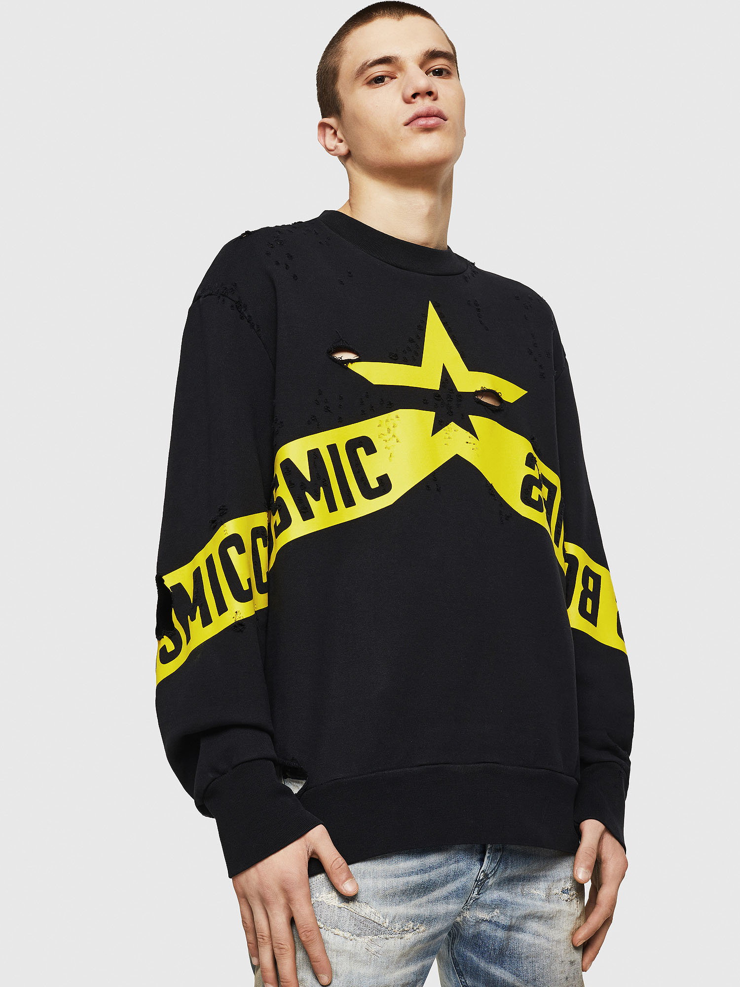 S-BAY-HOLES, Black/Yellow Diesel - S-BAY-HOLES, Black/Yellow - Sweaters - Image 1