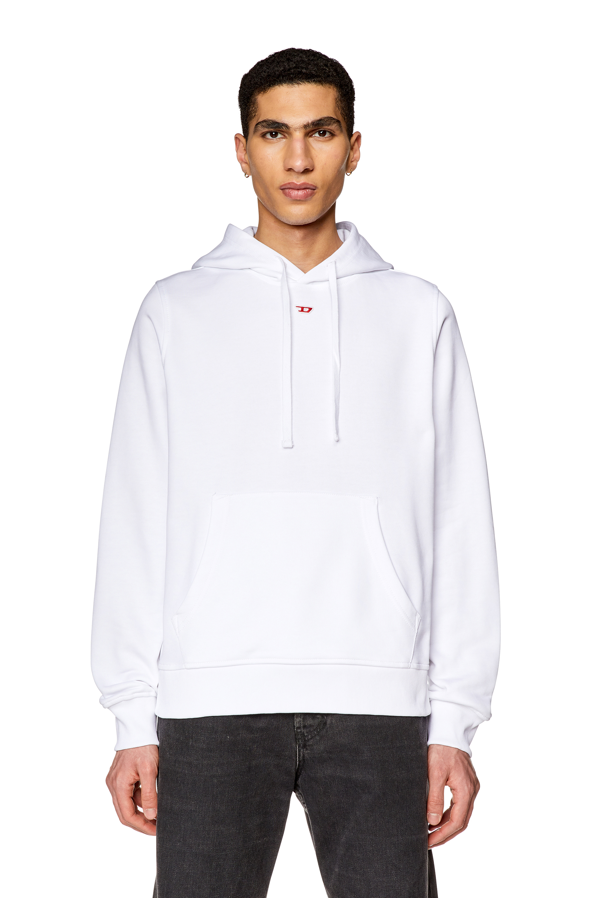 S-GINN-HOOD-D Man: Cotton hoodie with mini D patch | Diesel