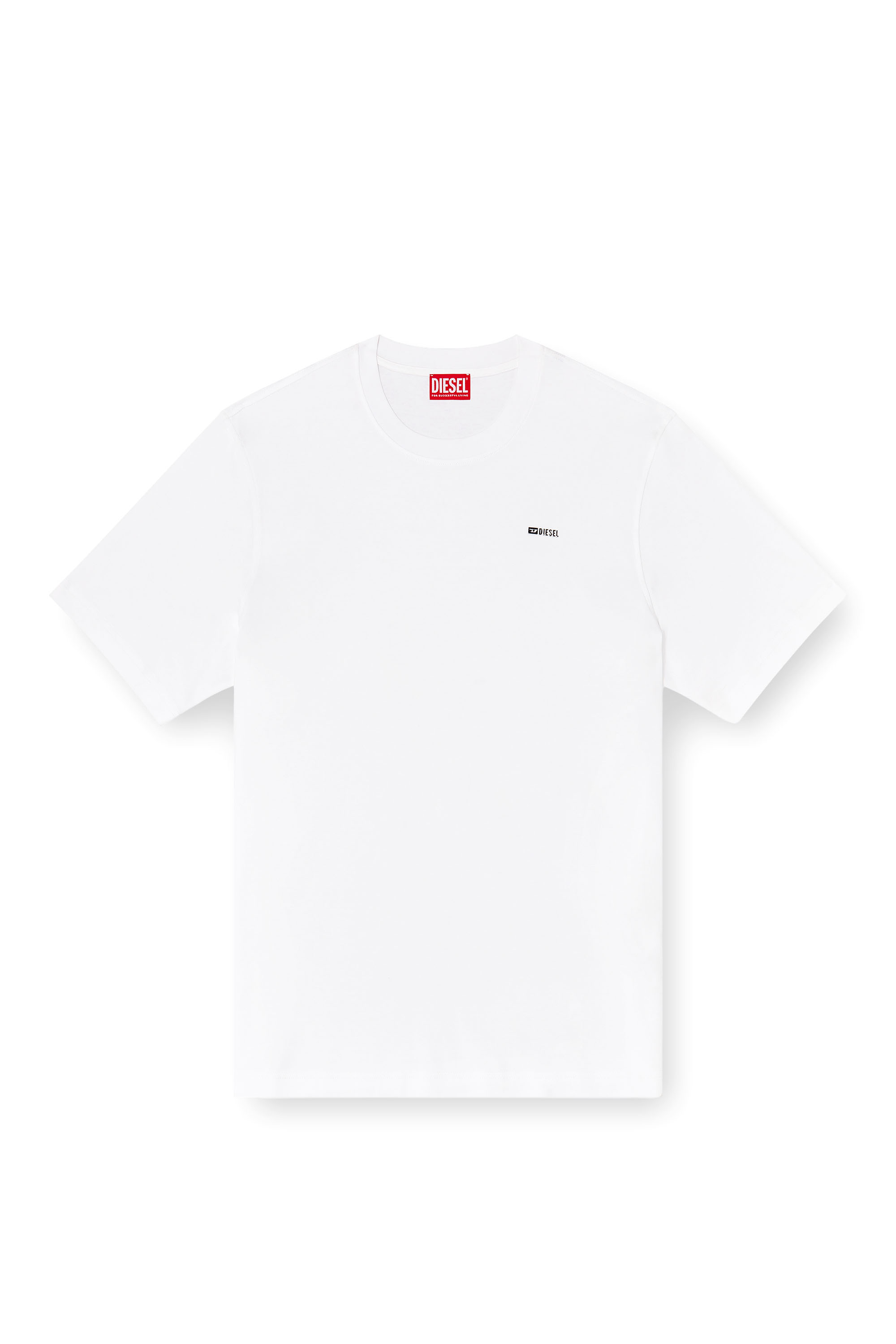 Diesel - T-ADJUST-MET, Man's Cotton T-shirt with small logo on chest in White - 2