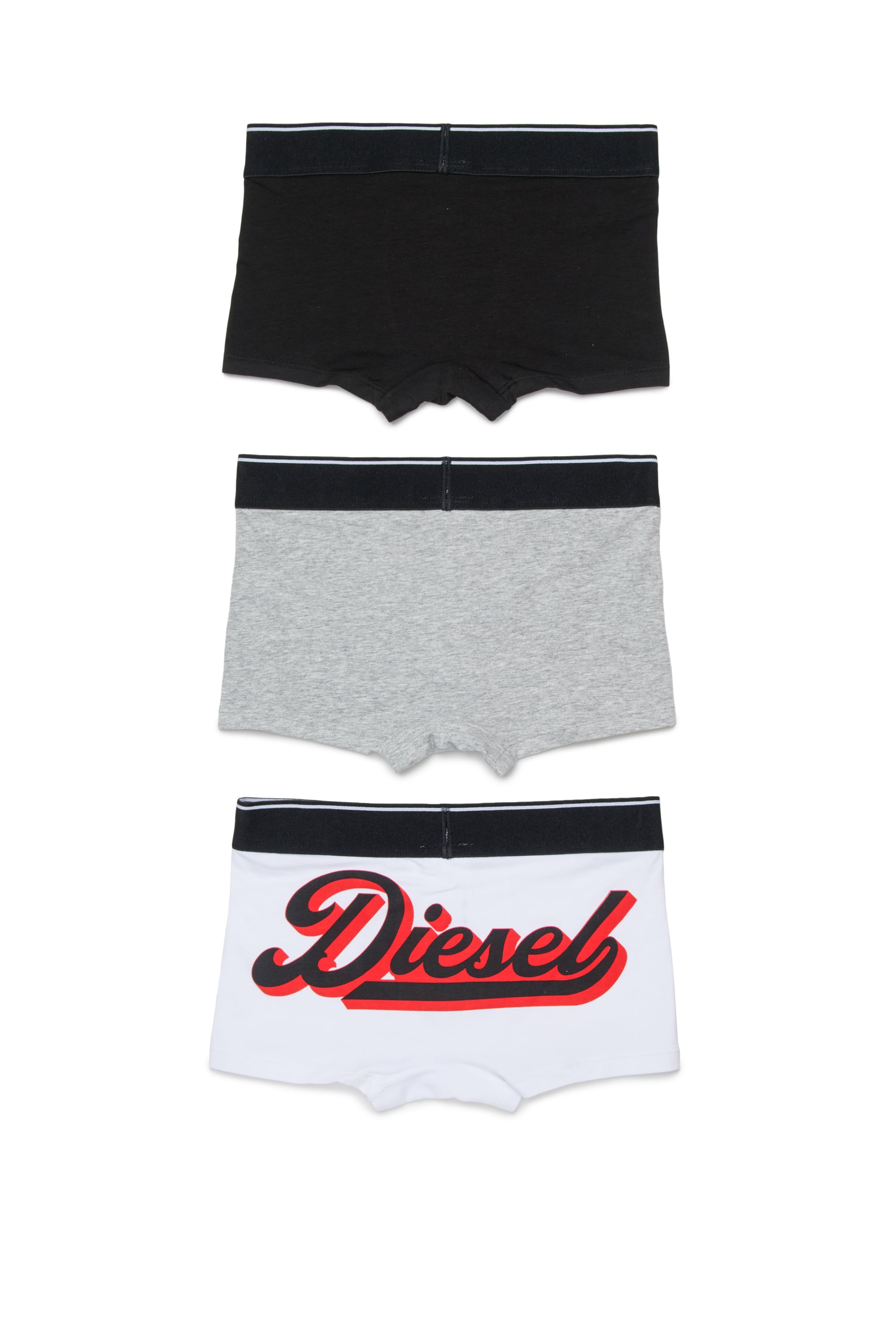 Diesel - UM-UGORTRIPACK-DD, Man's Three-pack boxers with back print in White/Black - 2