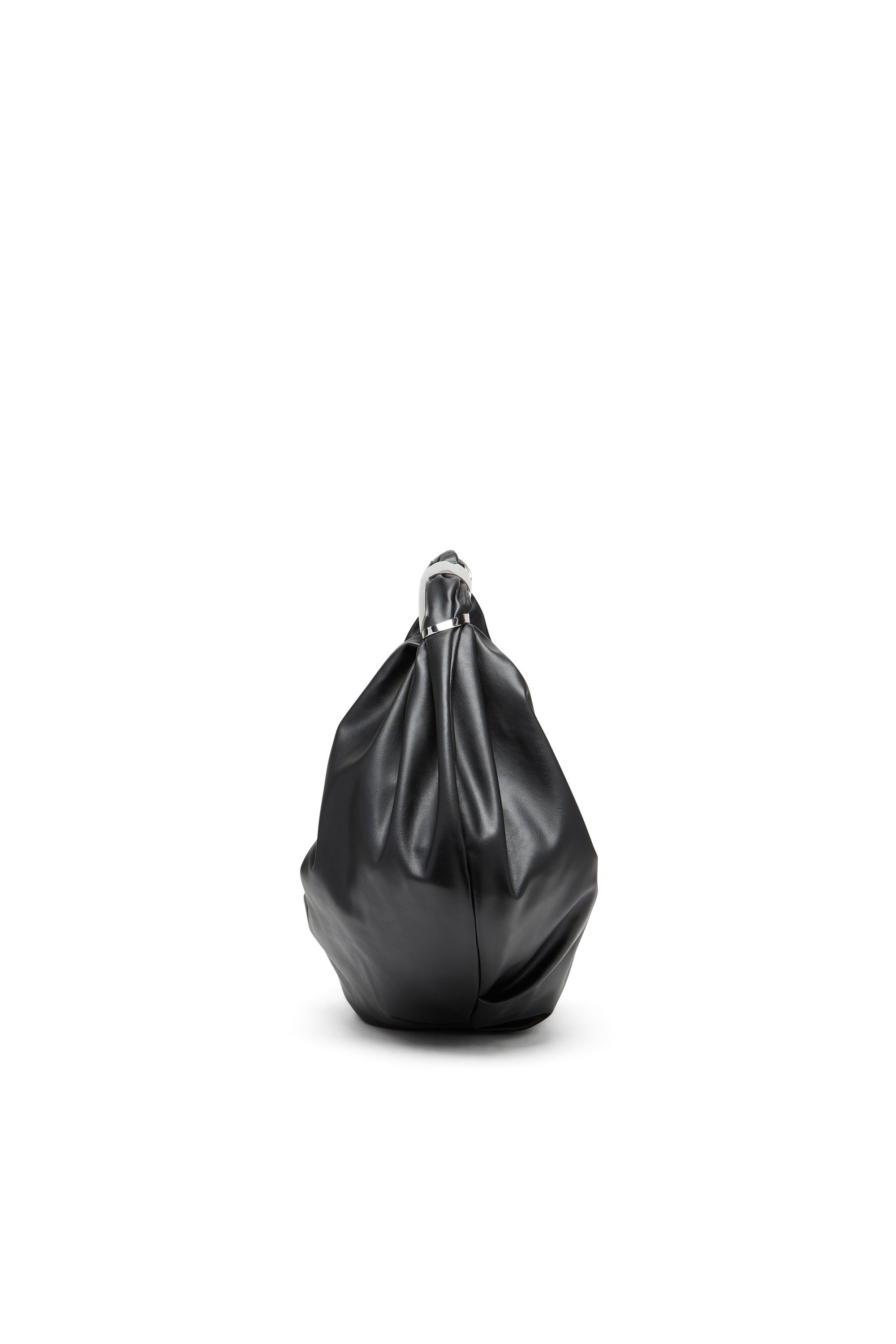 Diesel - GRAB-D HOBO M, Woman Grab-D M-Embellished hobo bag in stretch PU in Black - Image 3
