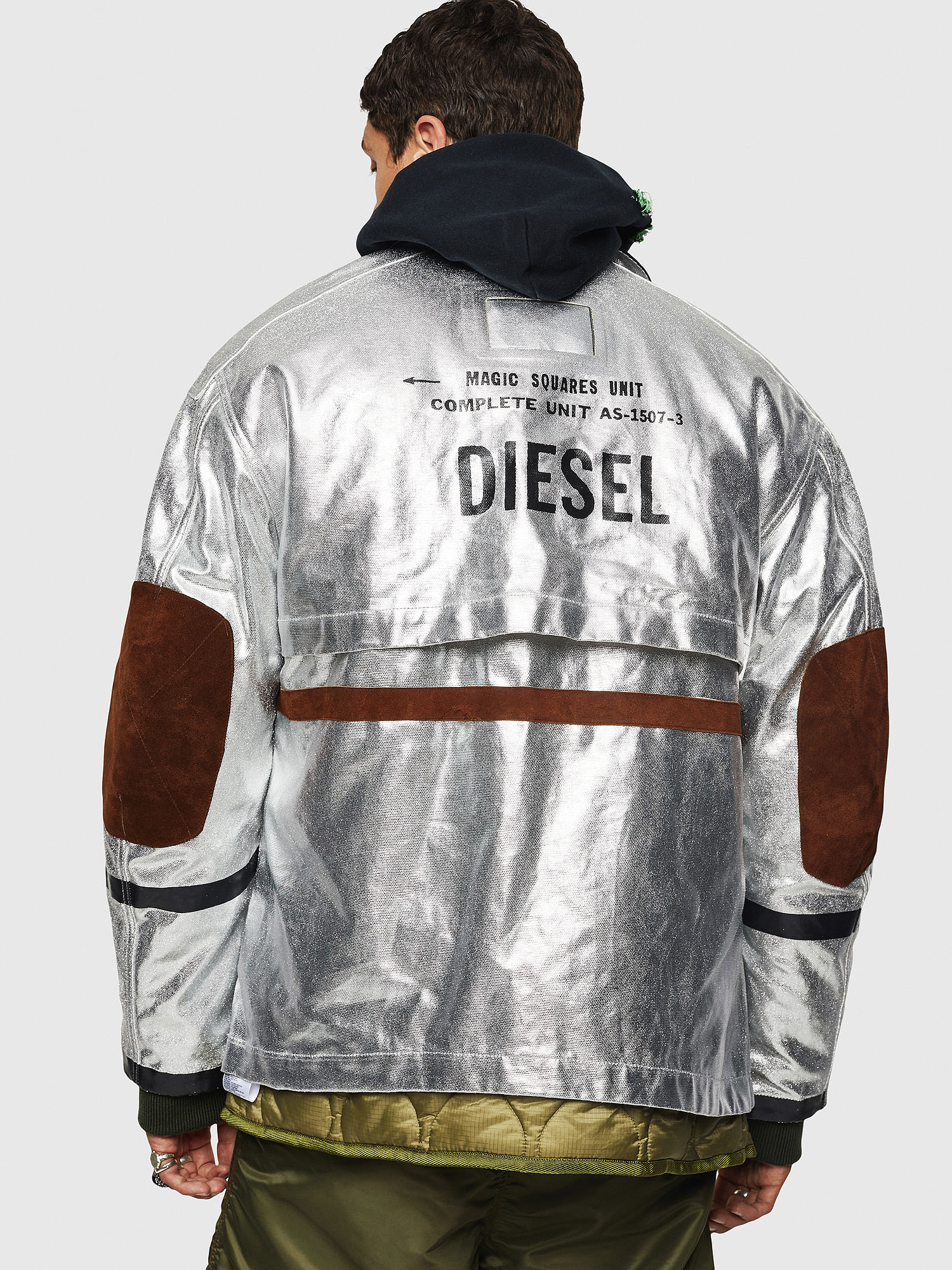 JZUV Men Jacket in metallic canvas Diesel