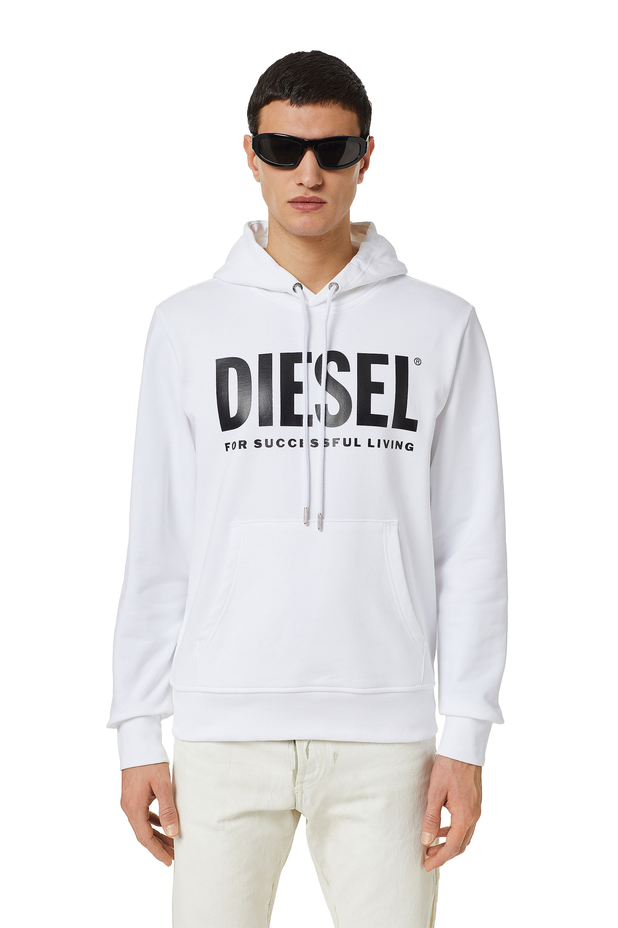S-GIRK-HOOD-ECOLOGO, White Diesel - S-GIRK-HOOD-ECOLOGO, White - Sweaters - Image 1