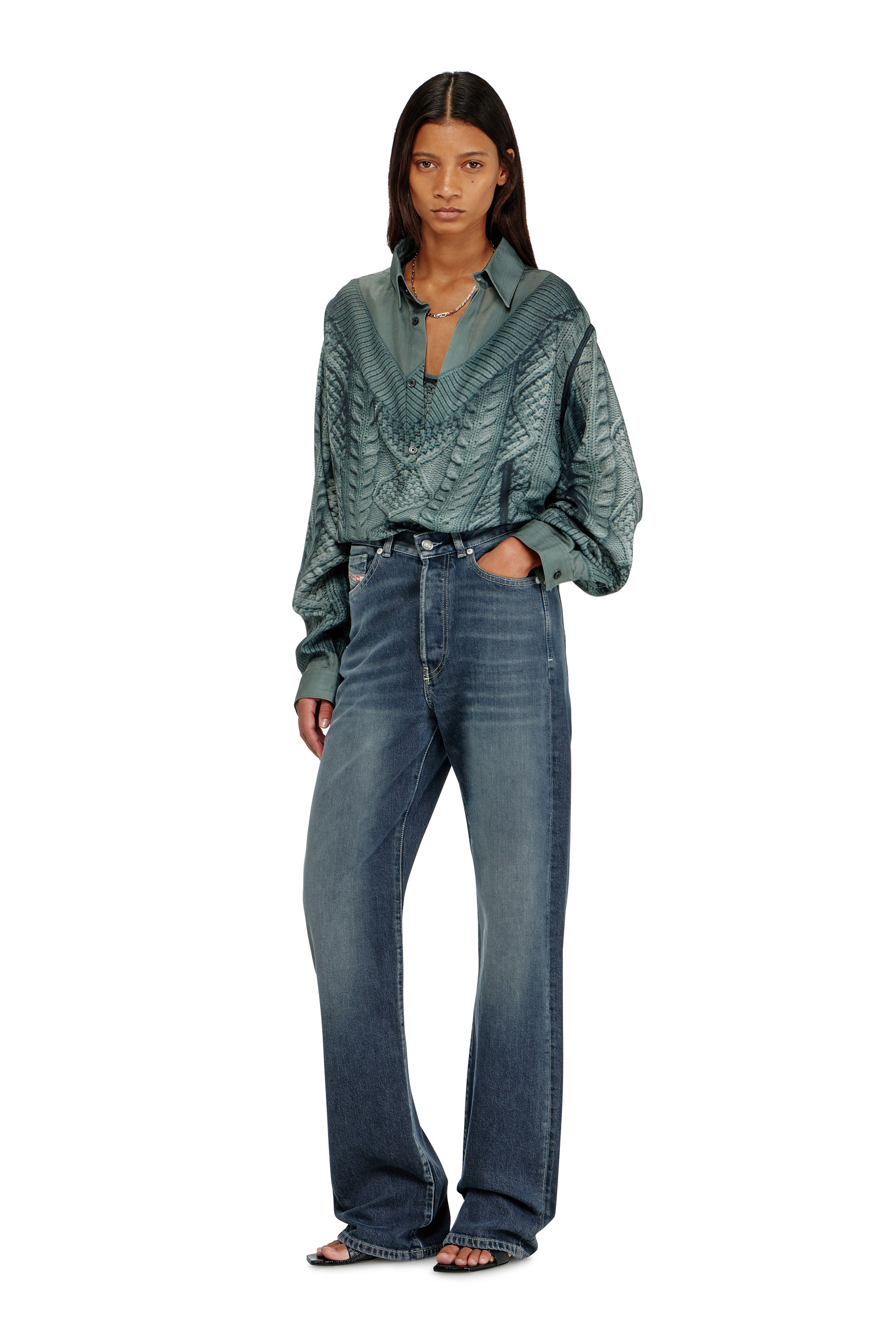 Diesel - Woman's Regular Jeans 1971 D-Sent 007EI, Dark Blue - 2