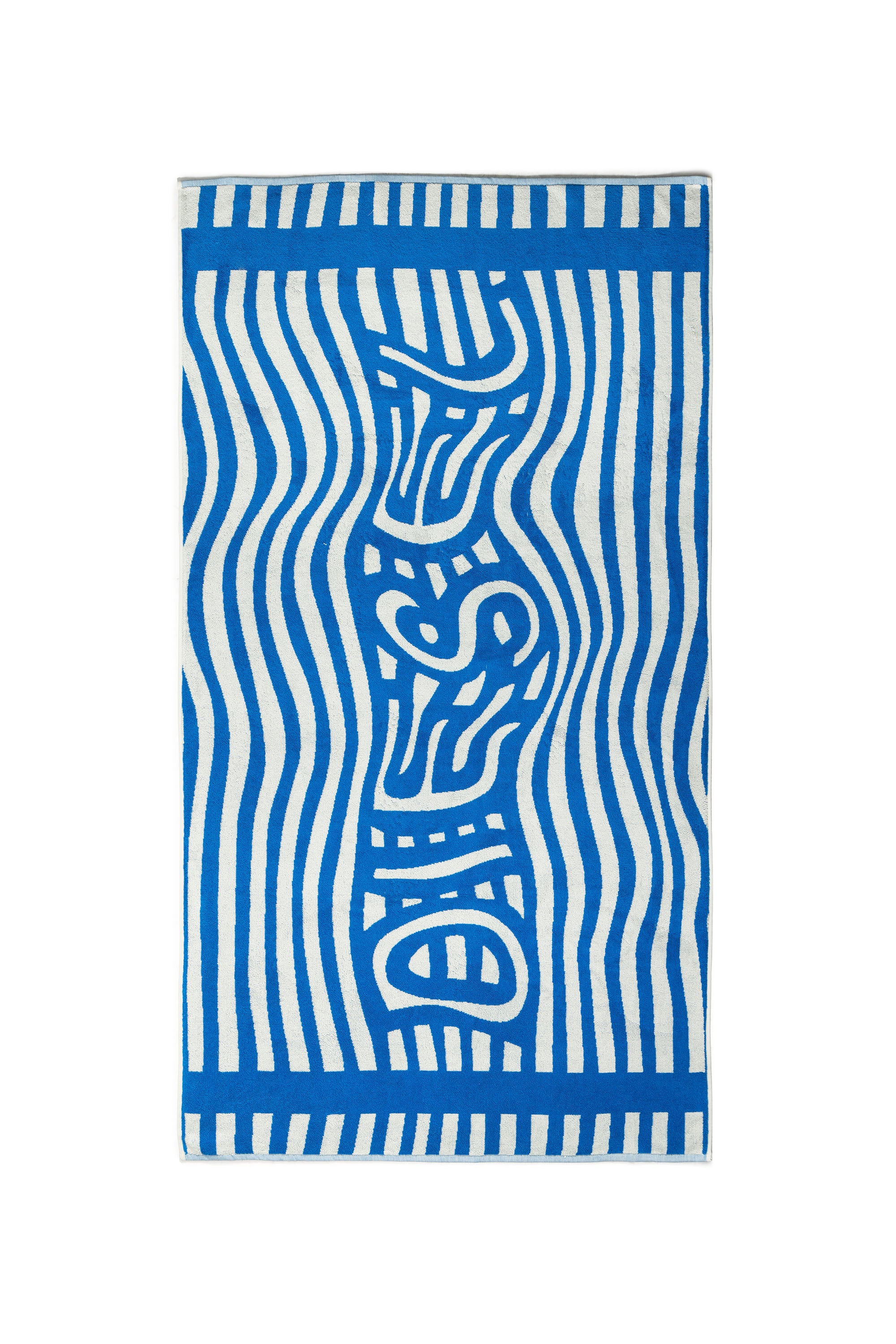 Diesel - 1018164 STRIPES GREY/BLUE TOWEL, Unisex's Terry towel 100x180 cm in Blue - 1