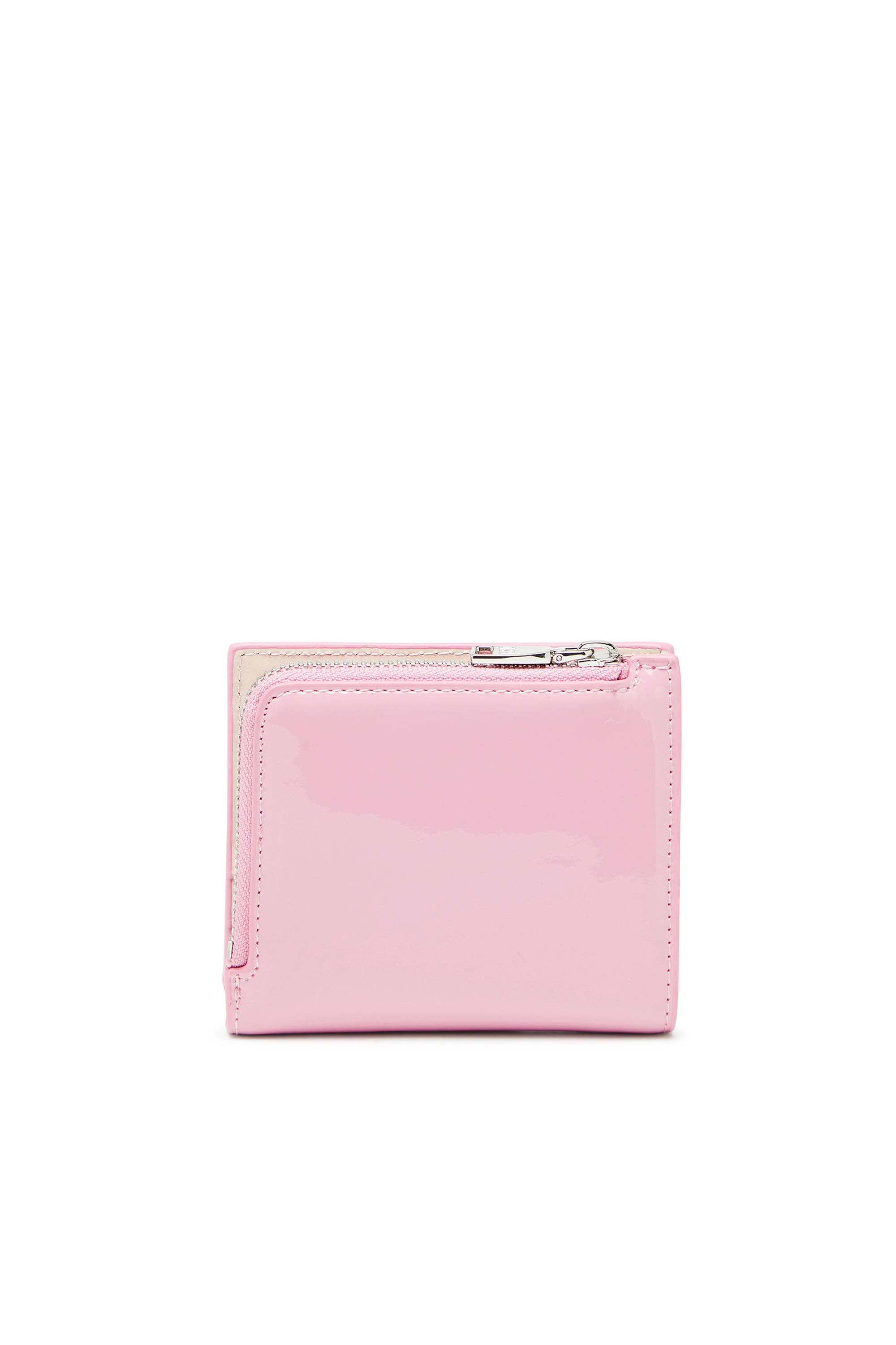 Diesel - PLAY BI FOLD ZIP L, Woman's Bi-fold wallet in glossy PU in Pink - 2
