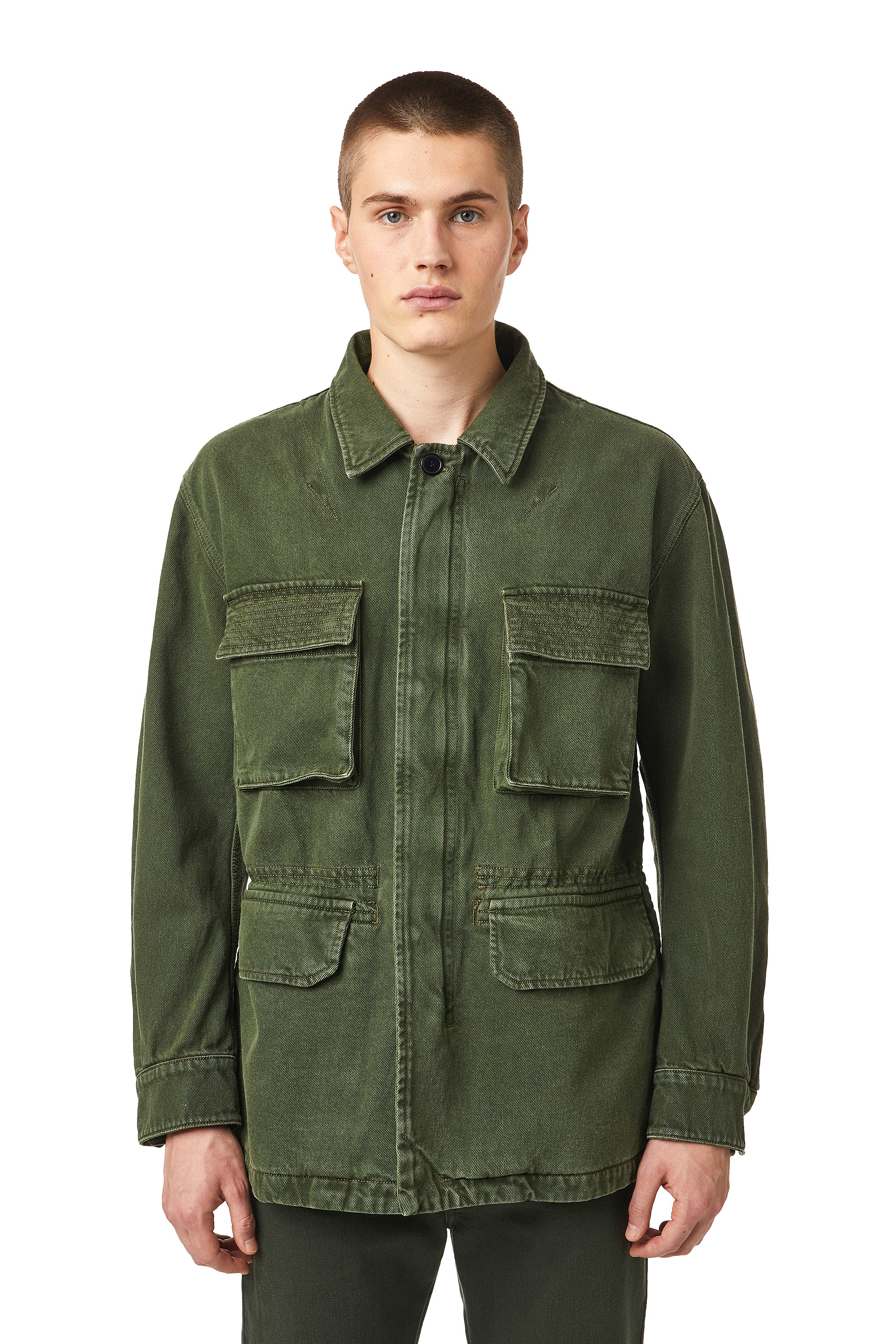 D-NOVO-SP, Olive Green Diesel - D-NOVO-SP, Olive Green - Denim Jackets - Image 1