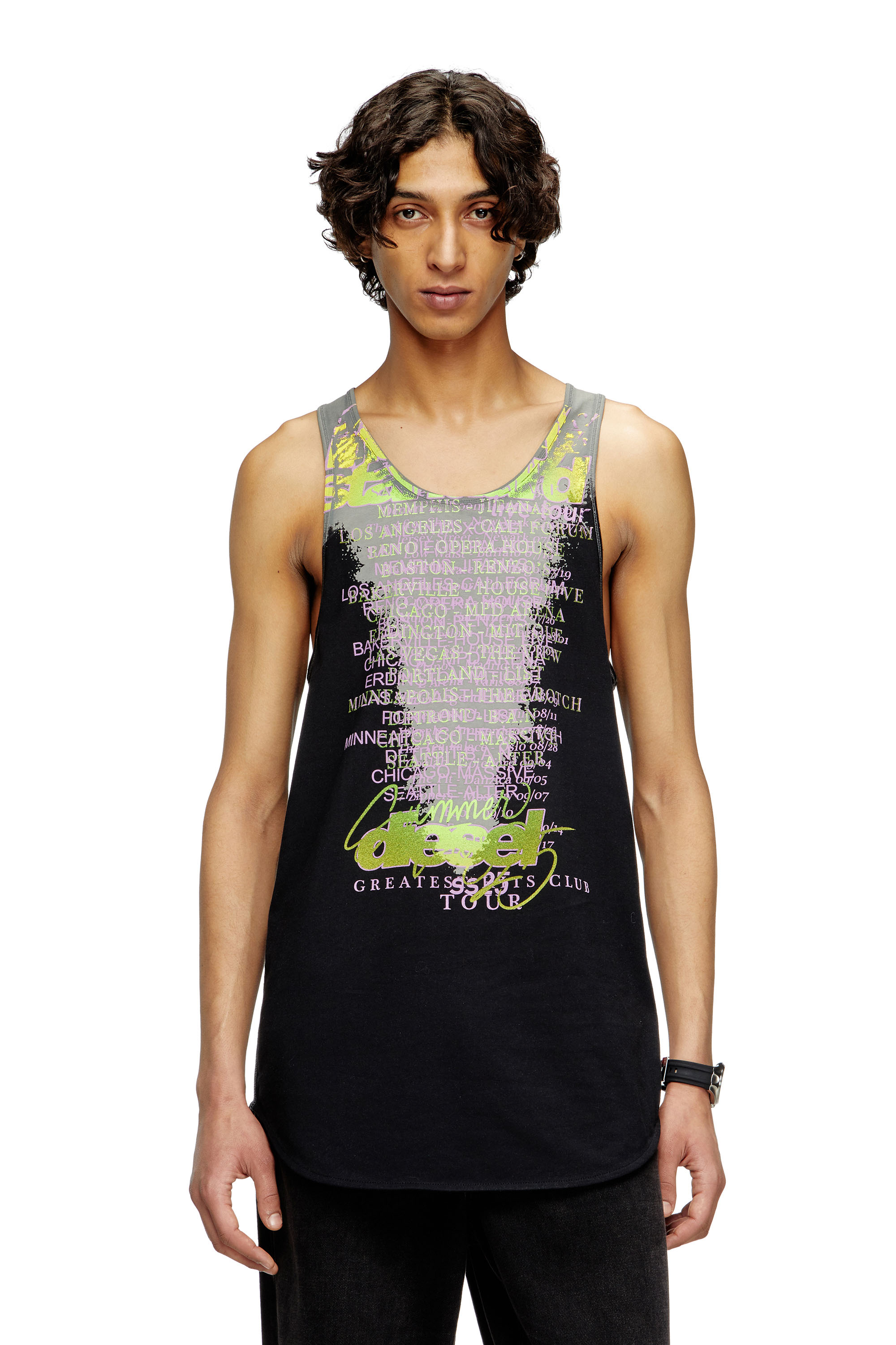 Diesel - T-SHAN, Unisex's Tank top with lyrics print in Black - 3