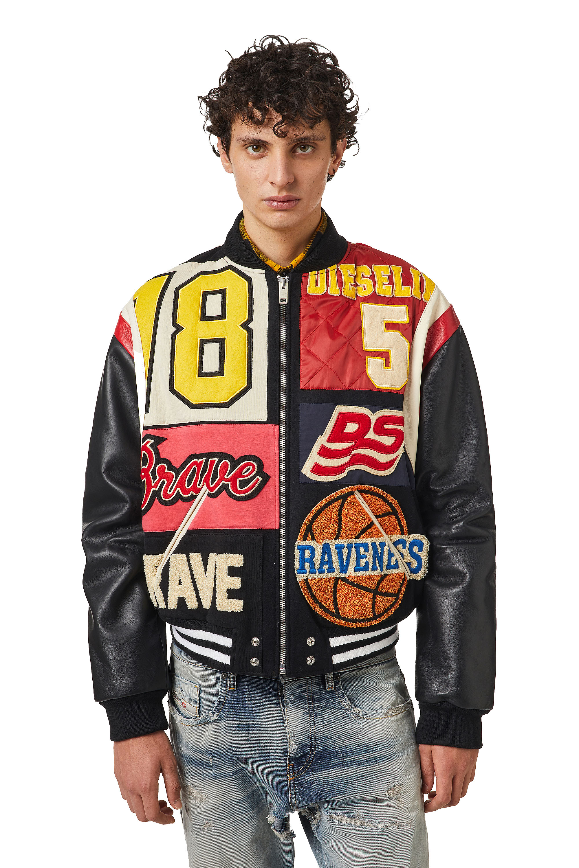 L-KEIR, Black/Red Diesel - L-KEIR, Black/Red - Leather jackets - Image 1