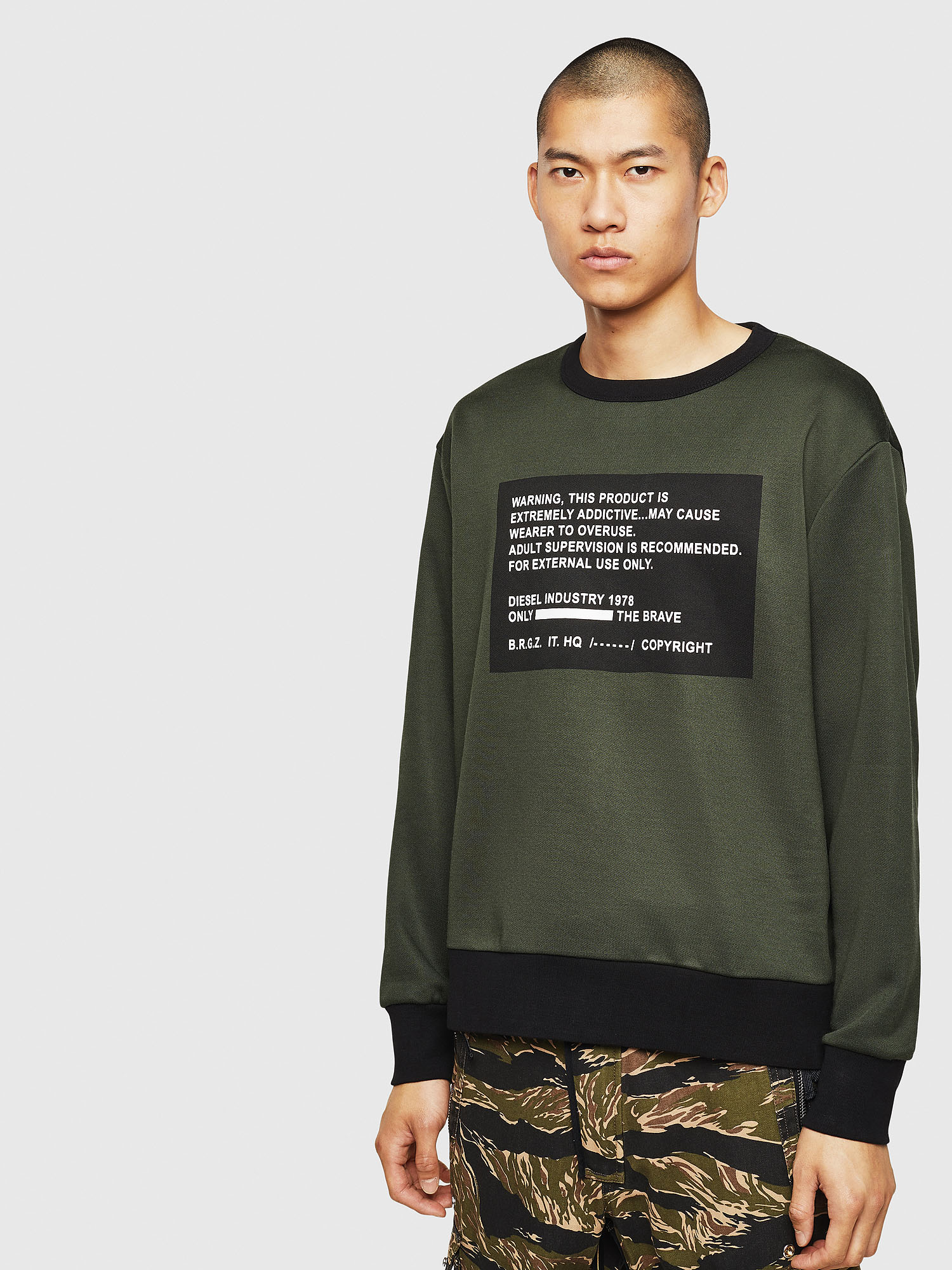 S-BAY-MESH, Dark Green Diesel - S-BAY-MESH, Dark Green - Sweaters - Image 1