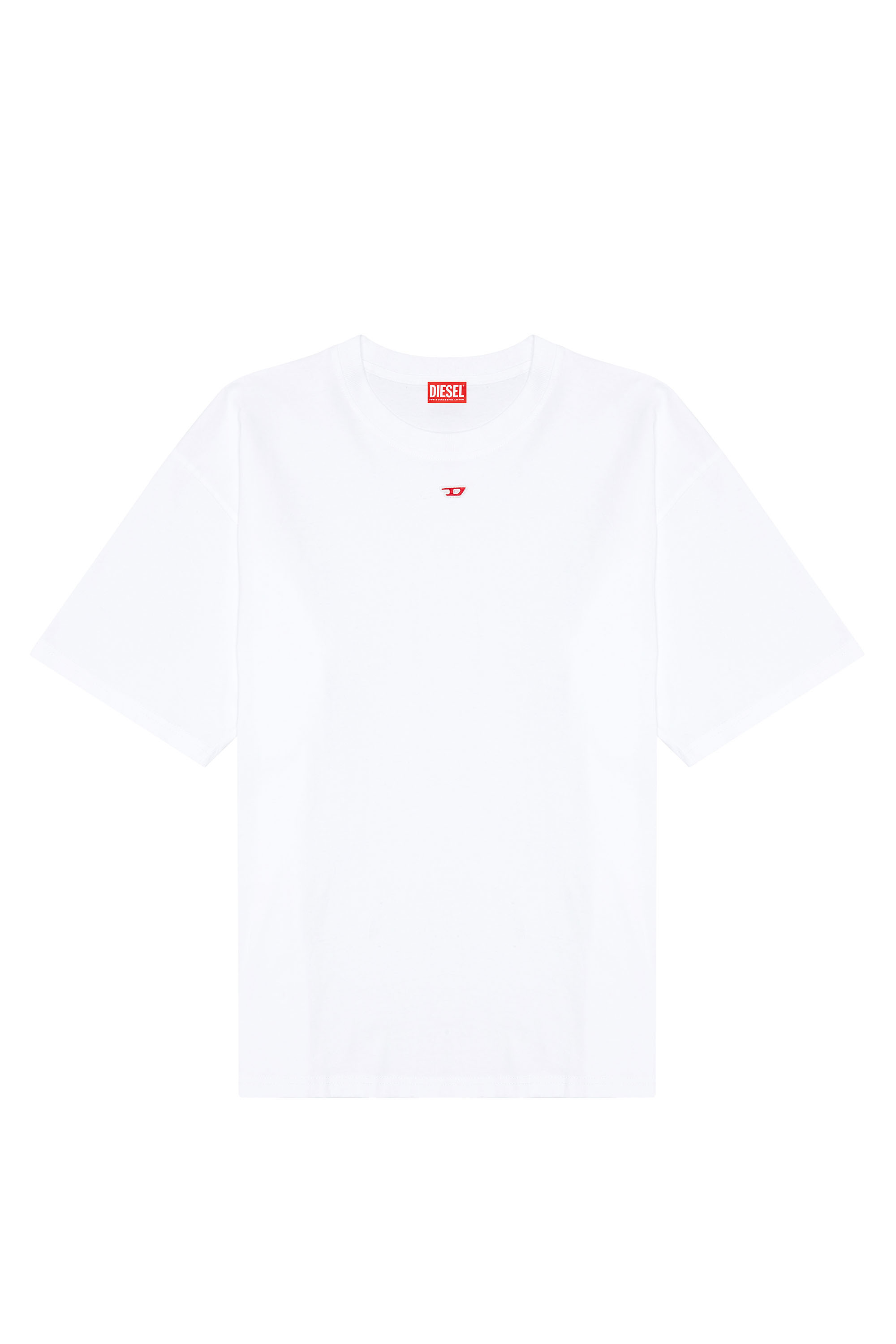 Diesel - T-BOXT-D, Unisex T-shirt with embroidered D patch in White - Image 6