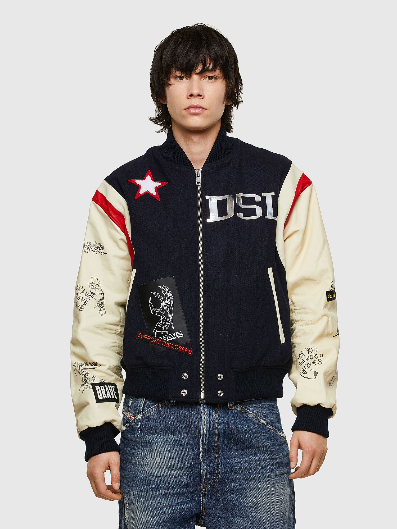 L-COHEN, Blue/White Diesel - L-COHEN, Blue/White - Leather jackets - Image 1
