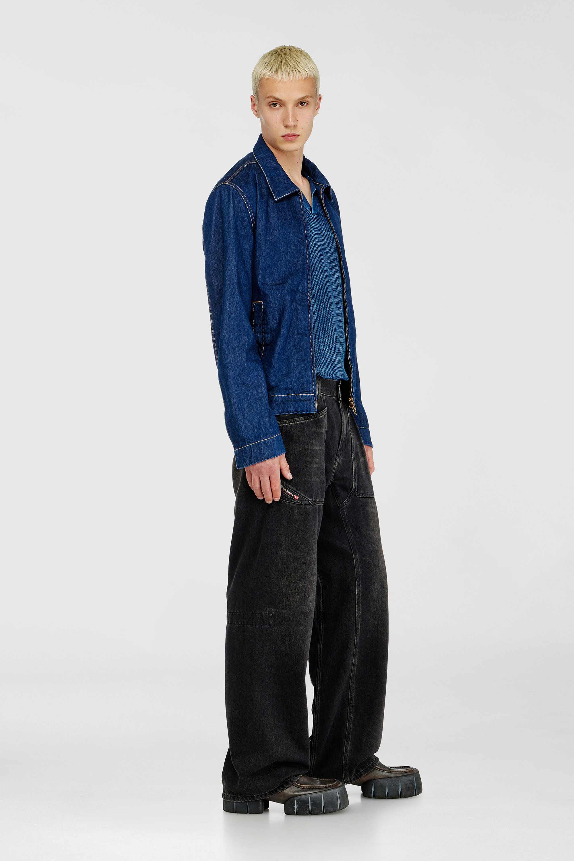 Men's Relaxed Jeans | Regular Waist D-ZetaBlack/Dark grey | Diesel TR