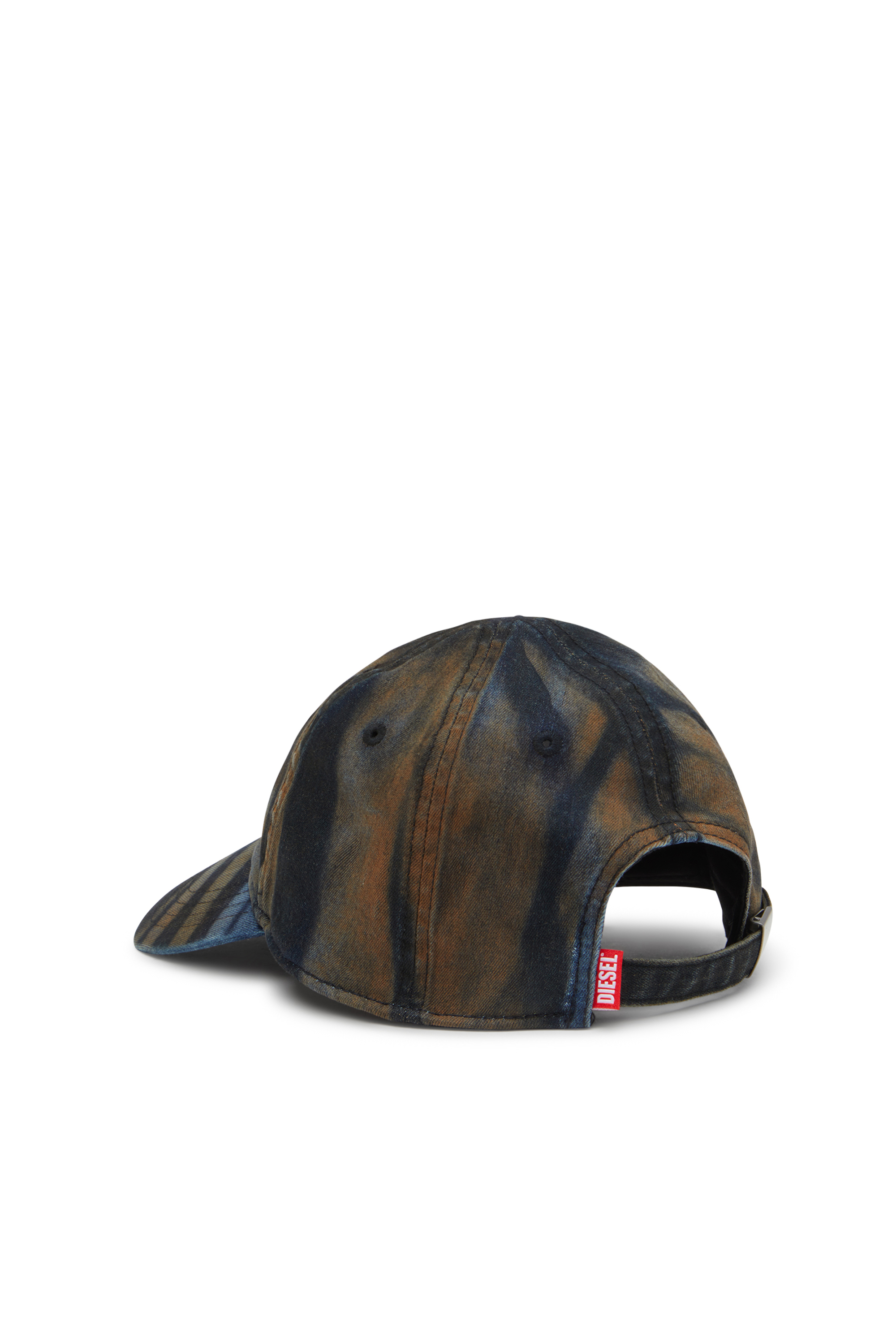 Diesel - C-HUPA, Man's Denim cap with camouflage effect in Blue/Brown - 2