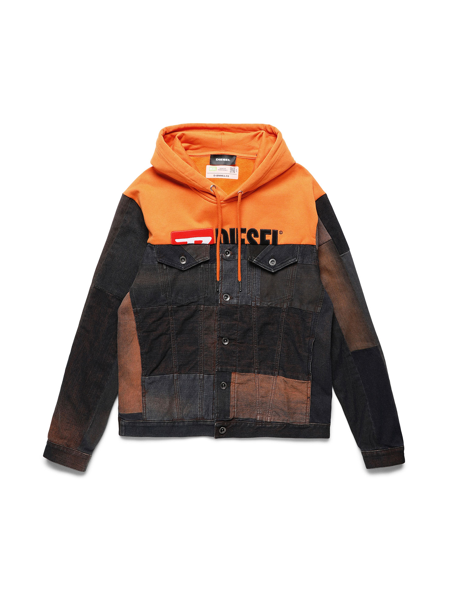 D-BNHILL55, Orange Diesel - D-BNHILL55, Orange - Denim Jackets - Image 1