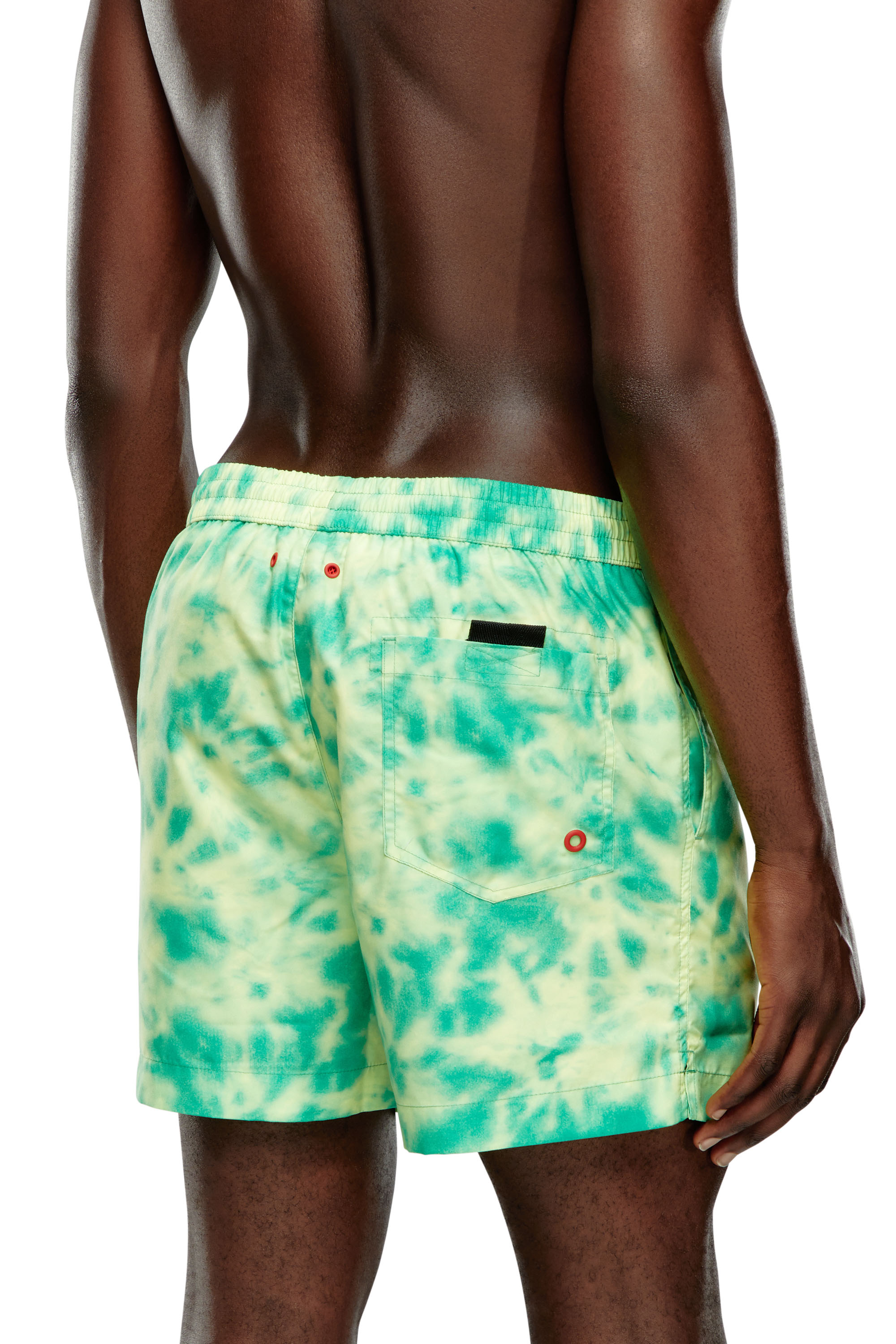 Men's Mid-length swim shorts with tie-dye print | Multicolor | Diesel