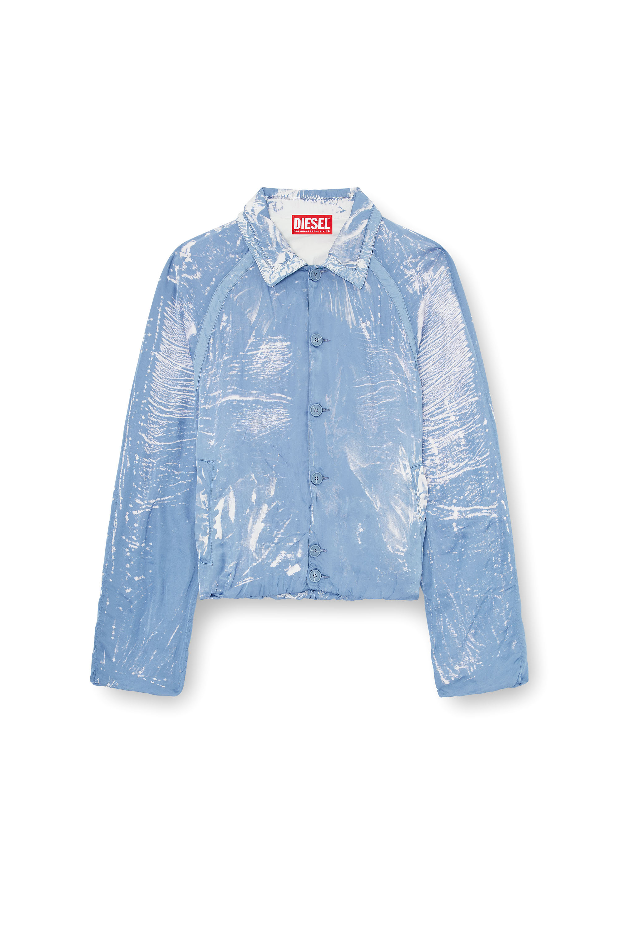Diesel - J-ORION-PLAIN, Man's Shirt-collar jacket with X-ray effect in Light Blue - 4