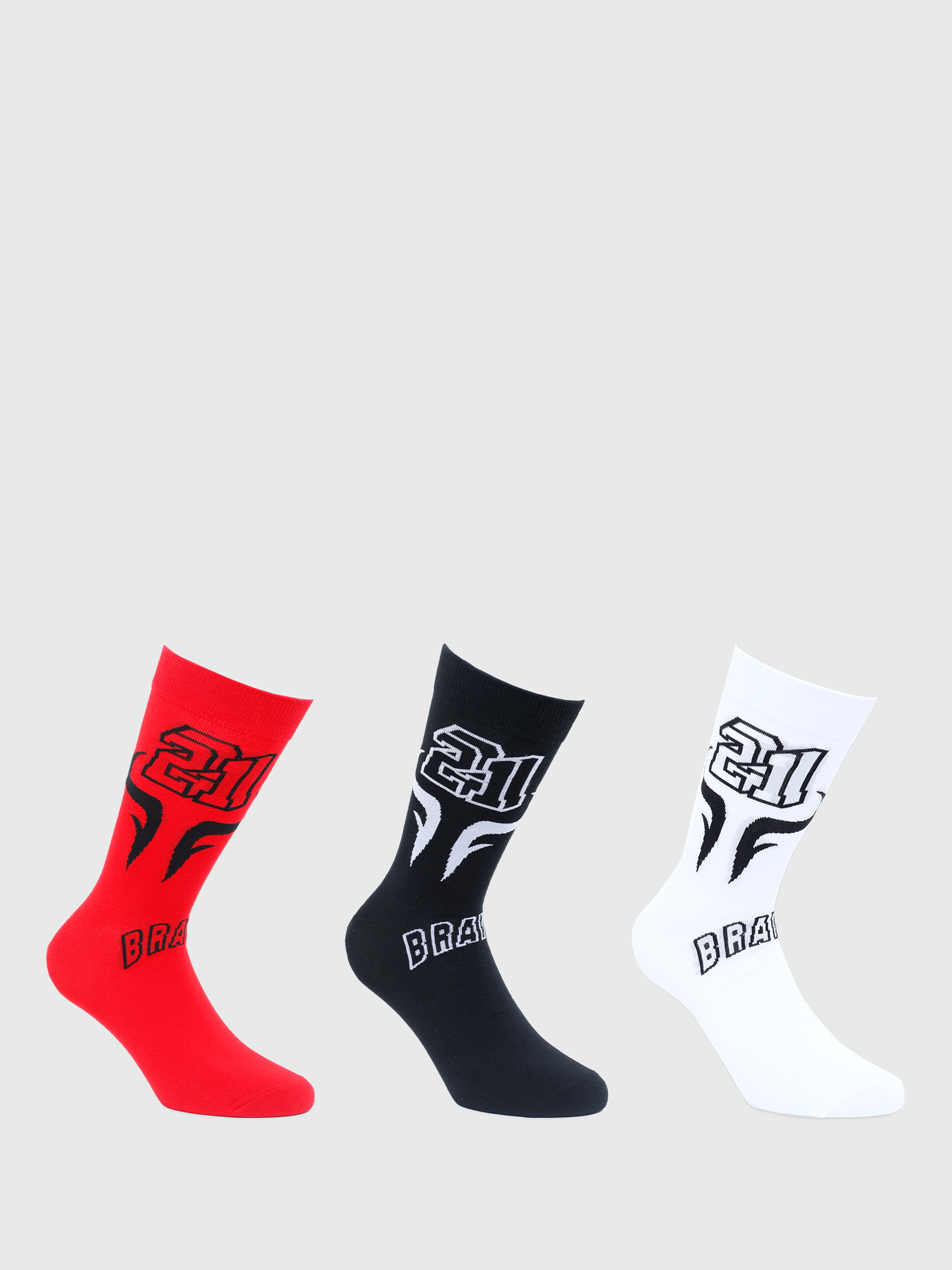 CL-RAY-THREEPACK, Black/Red Diesel - CL-RAY-THREEPACK, Black/Red - Socks - Image 1