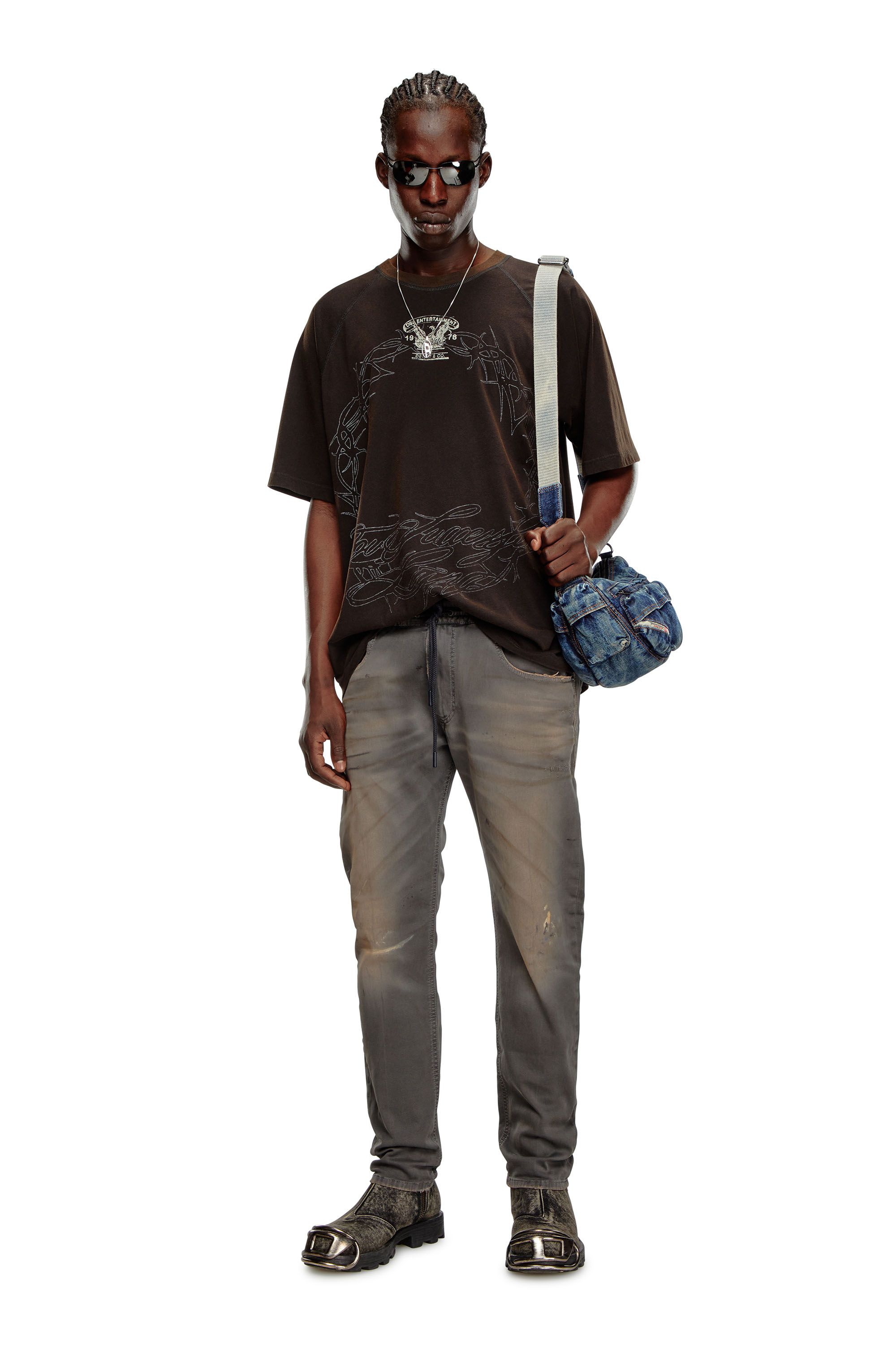 Diesel - Man's Regular 2030 D-Krooley Joggjeans&reg; 068LW, Dark grey - 1