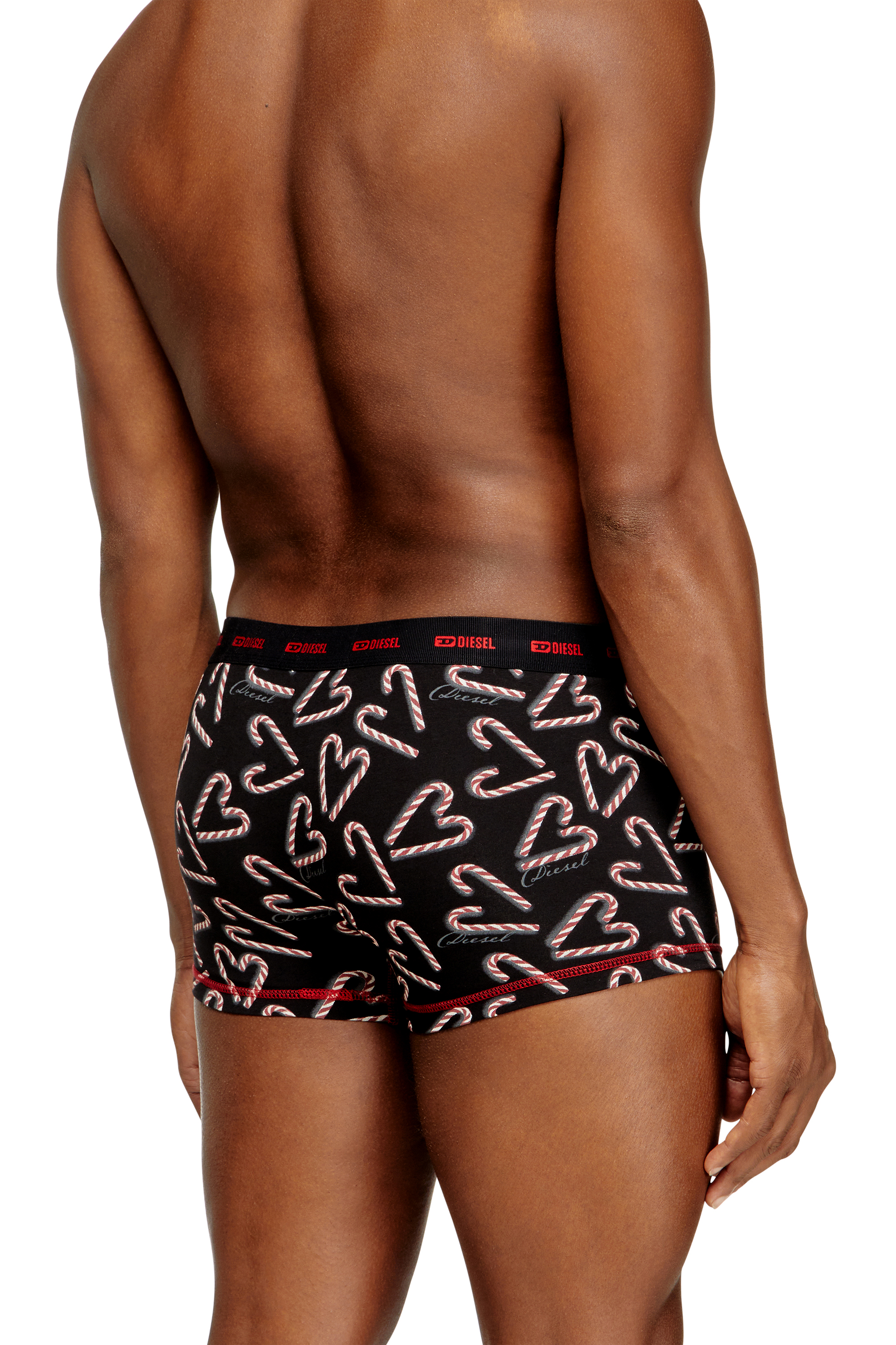 Diesel - DAMIEN-GFT-UTLT-3PACK, Man's Set of three stretch-cotton boxers in Black/Red - 4